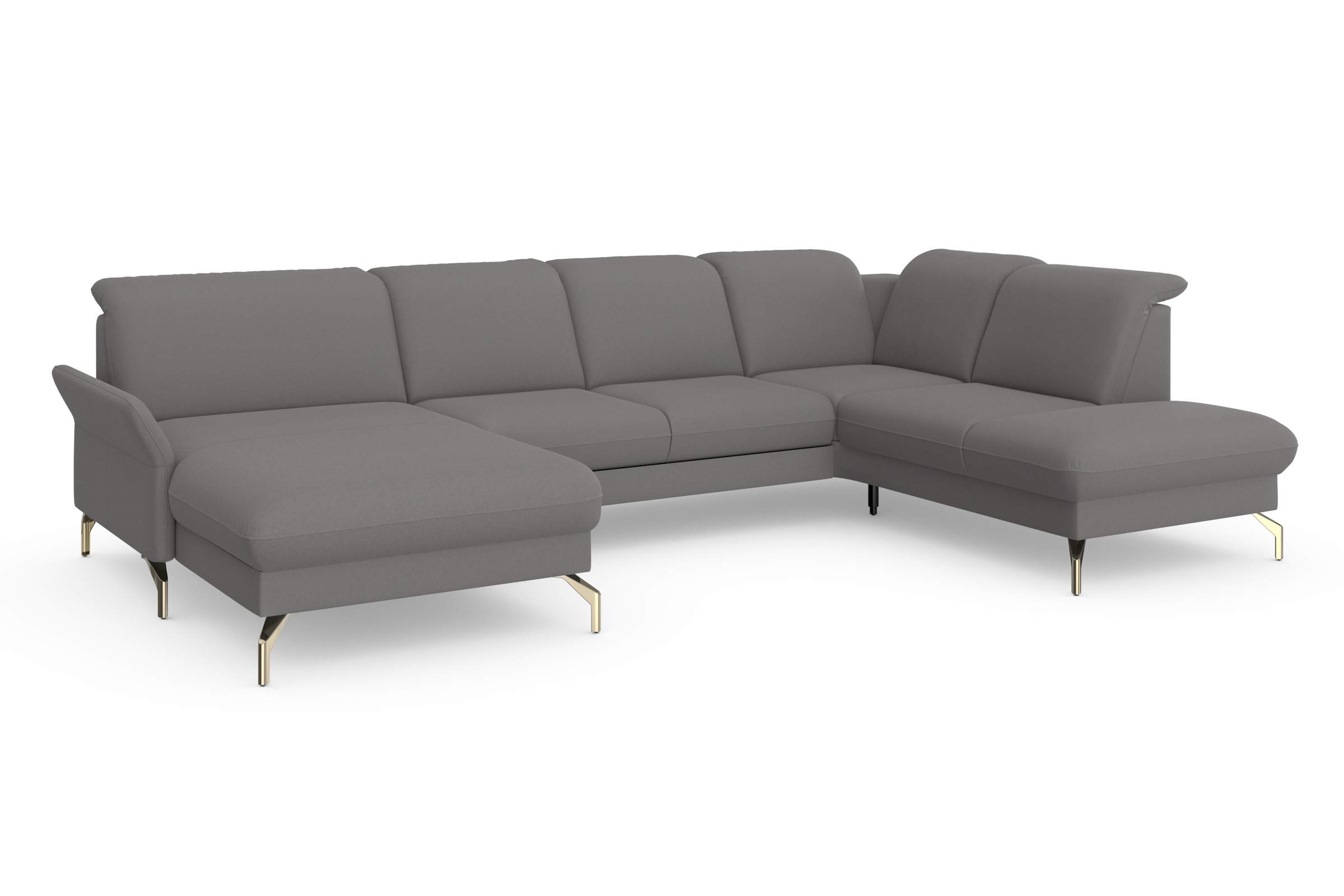 sit&more Wohnlandschaft »Fashion U-Form« wahlweise mit Kopfteilverstellung, Vorziehsitz, motorisch, Nickelfüsse