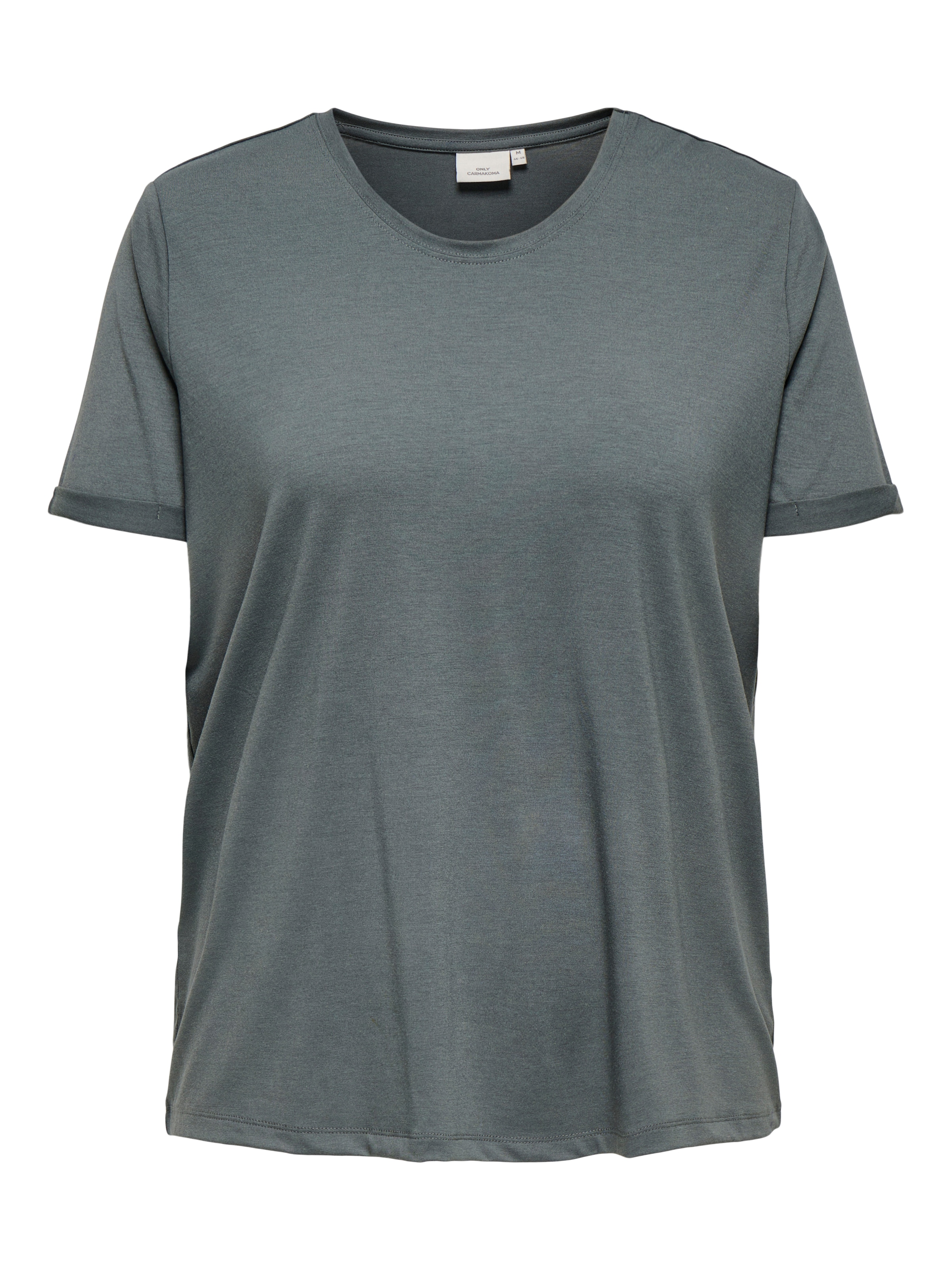 ONLY CARMAKOMA Kurzarmshirt »CARMOSTER S/S FOLD UP TOP JRS NOOS« Materialmix, regular fit