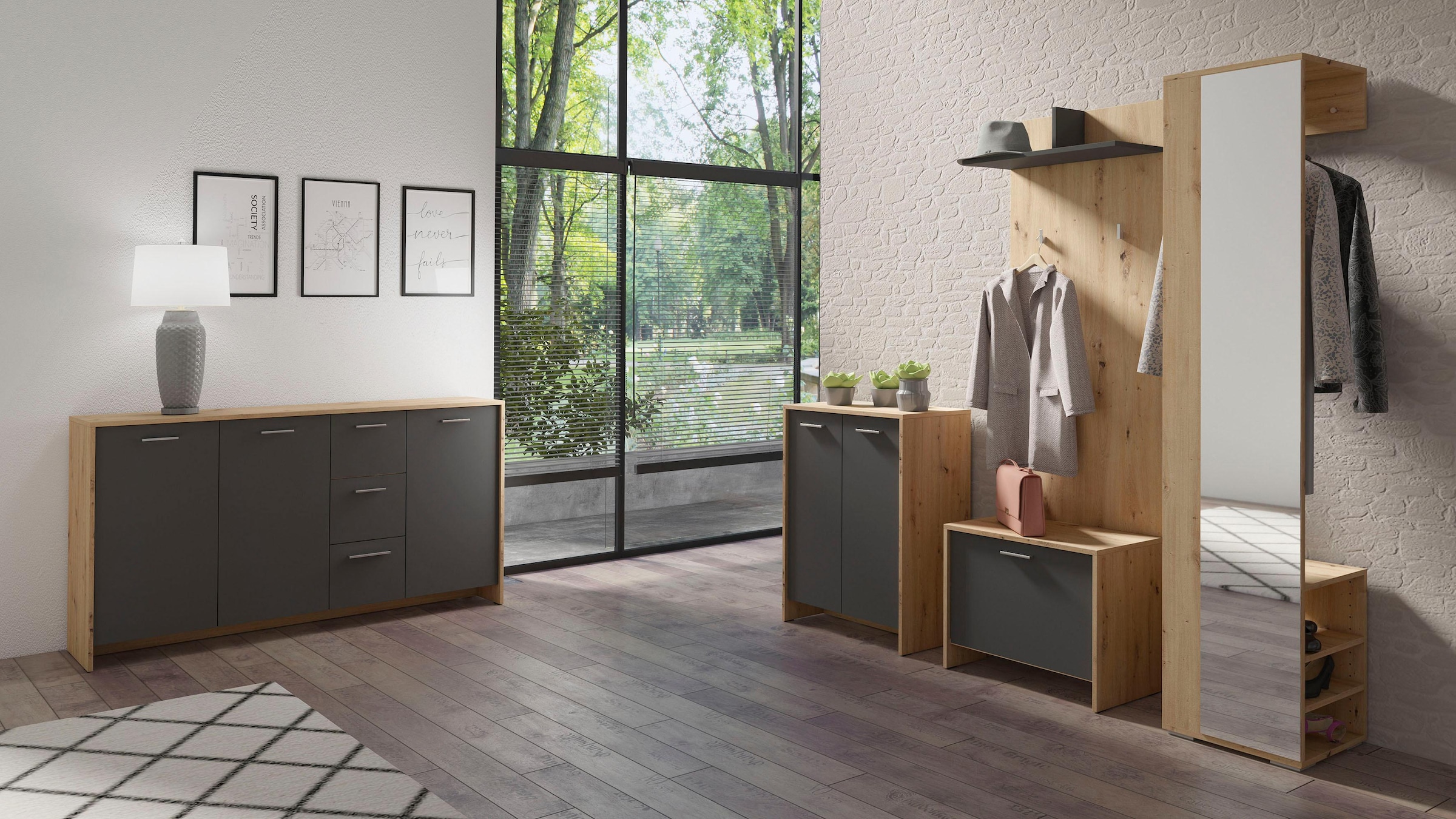 Homexperts Garderobenschrank »Benno«, mit Spiegel