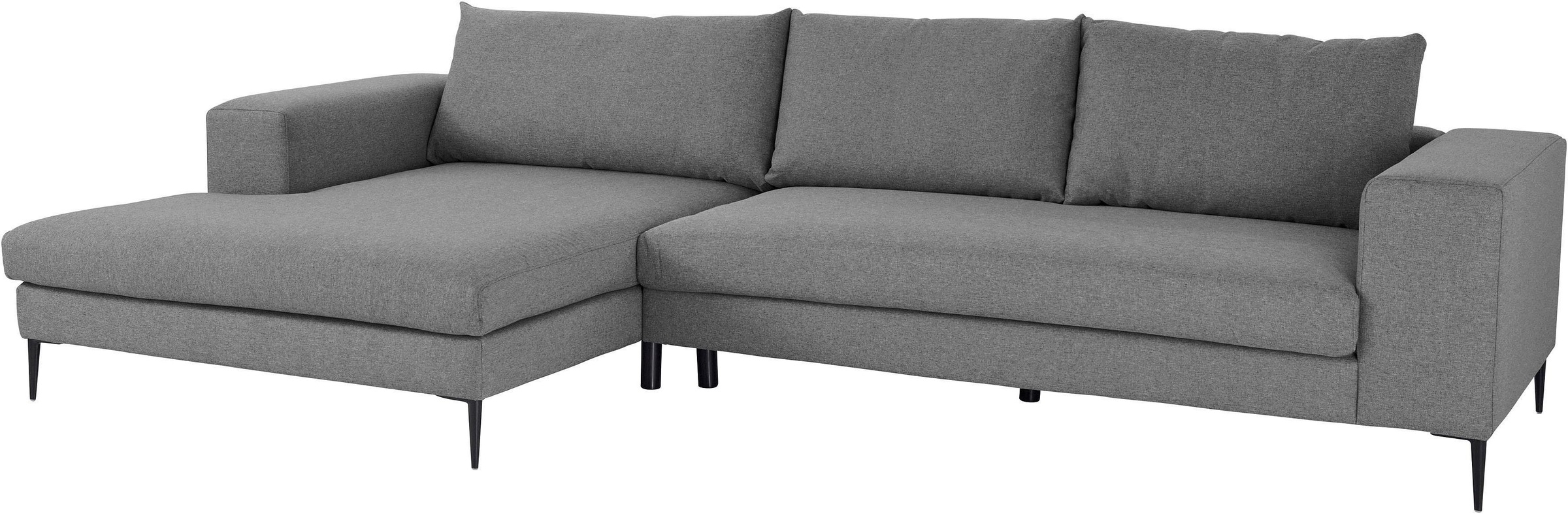 Home affaire Ecksofa »Aurora, L-Form, mit extra breiter Recamiere, 324 x 170 cm (BxT)« Designsofa mit tollem Sitzkomfort, extra hohe Metallfüsse schwarz