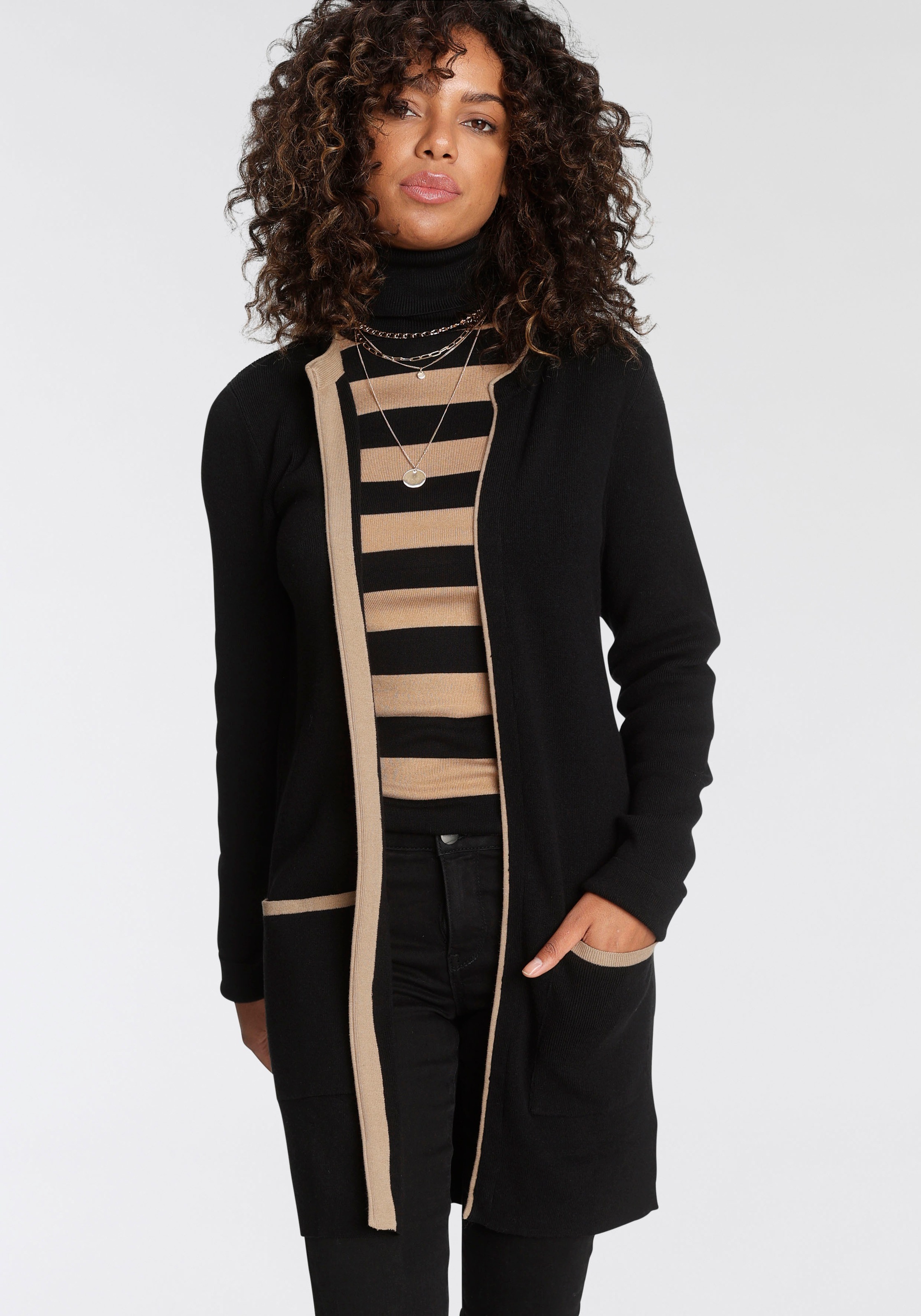 Image of Tamaris Strickjacke, mit Kontrastdetails bei Ackermann Versand Schweiz