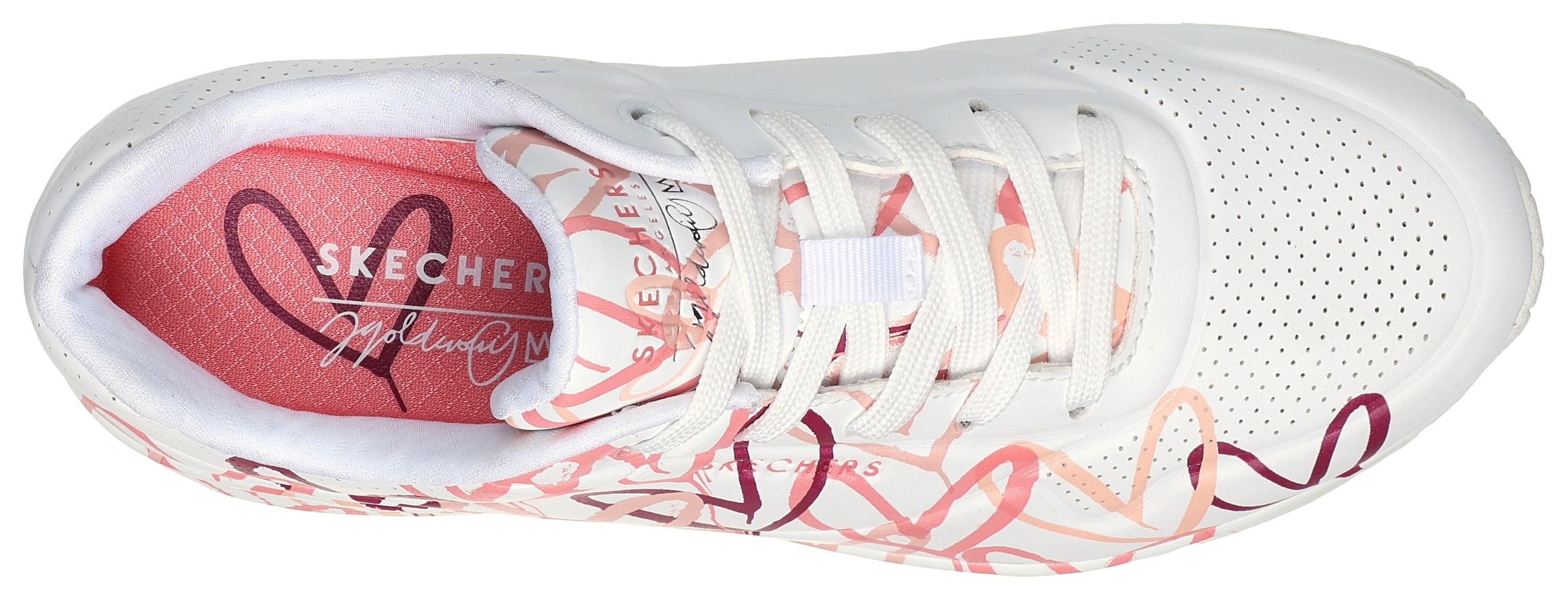 Skechers Wedgesneaker »UNO-SPREAD THE LOVE«, Freizeitschuh, Halbschuh, Schnürschuh mit coolem Graffiti-Print