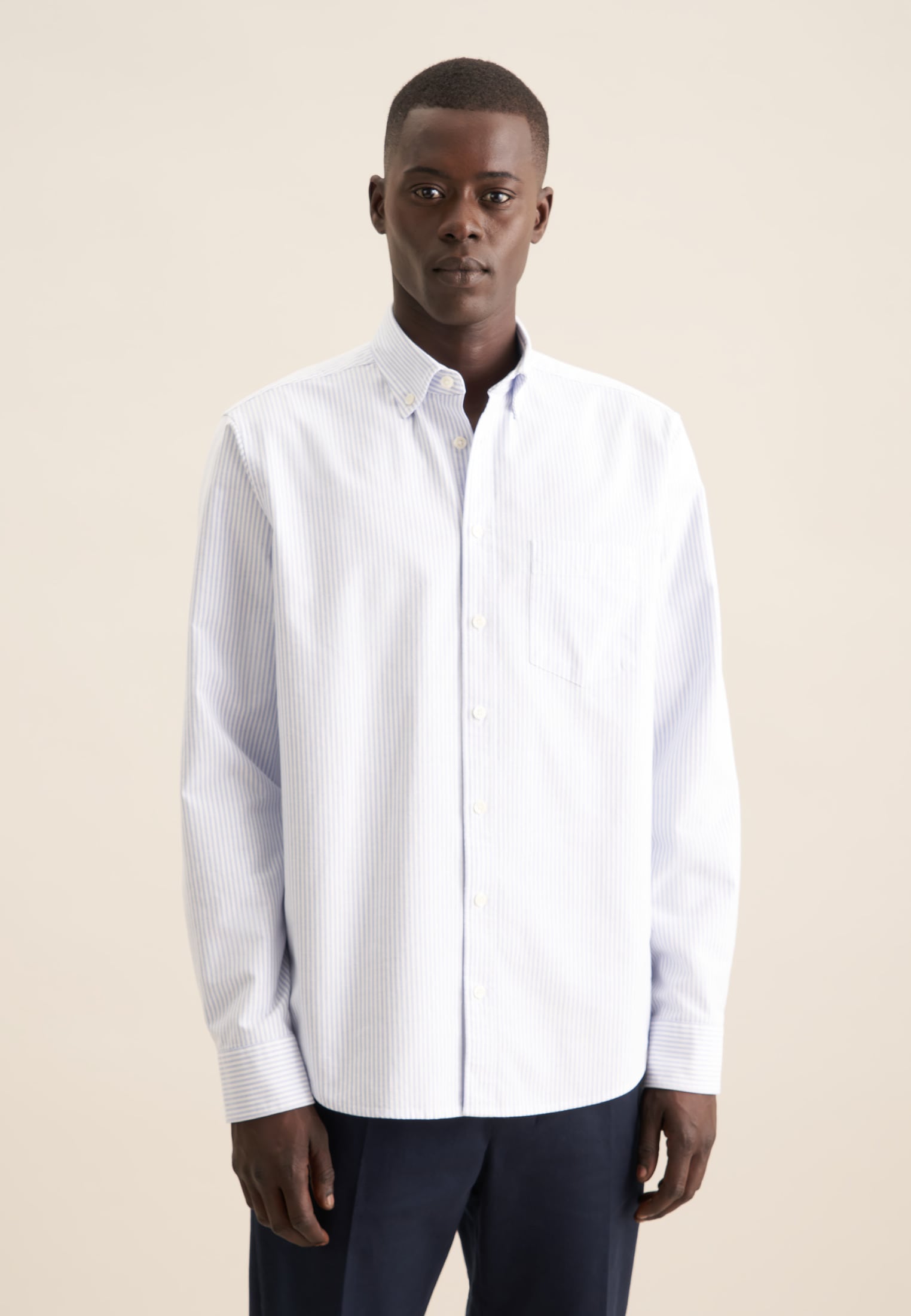Image of seidensticker Businesshemd Regular 1/1 Button-Down-Kragen Gestreift