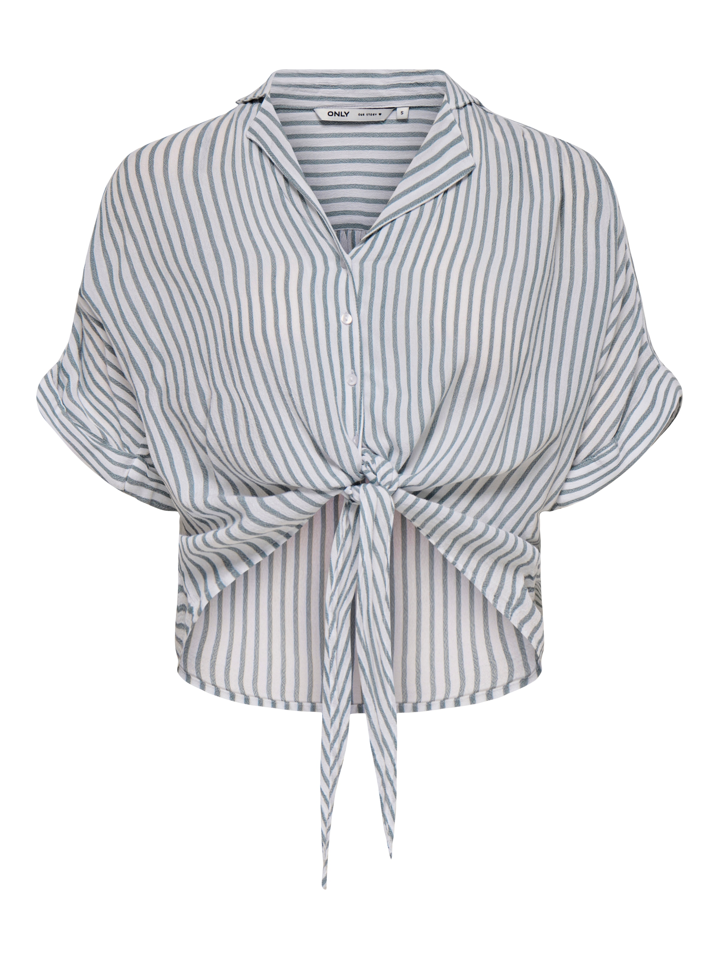 ONLY Blouse à manches courtes »ONLPAULA LIFE S/S TIE SHIRT WVN NOOS« Viskose, regular fit