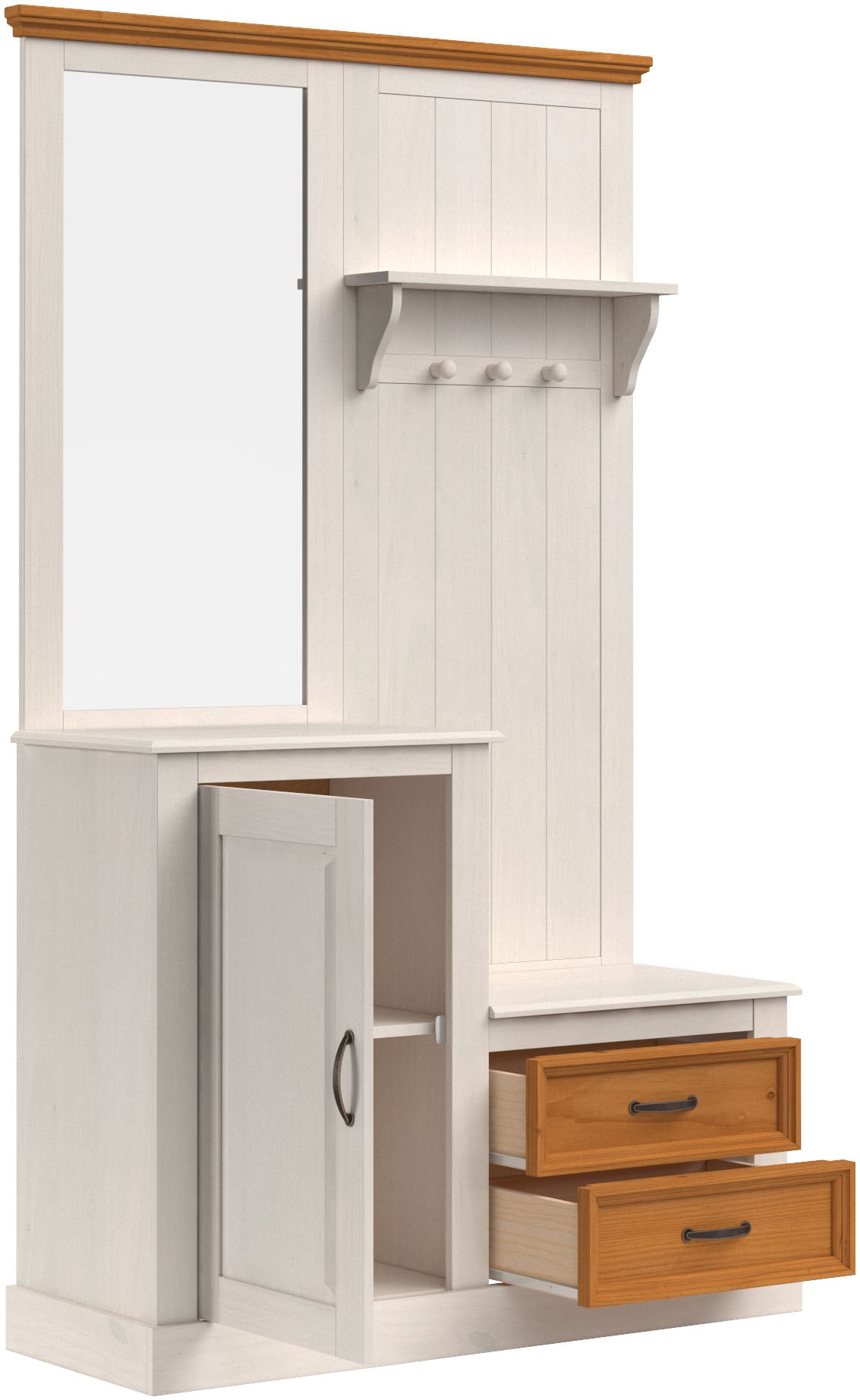 Home affaire Garderobenschrank »Selma«, Kompaktgarderobe, mit Spiegel, Haken und Hutablage, Breite 110 cm
