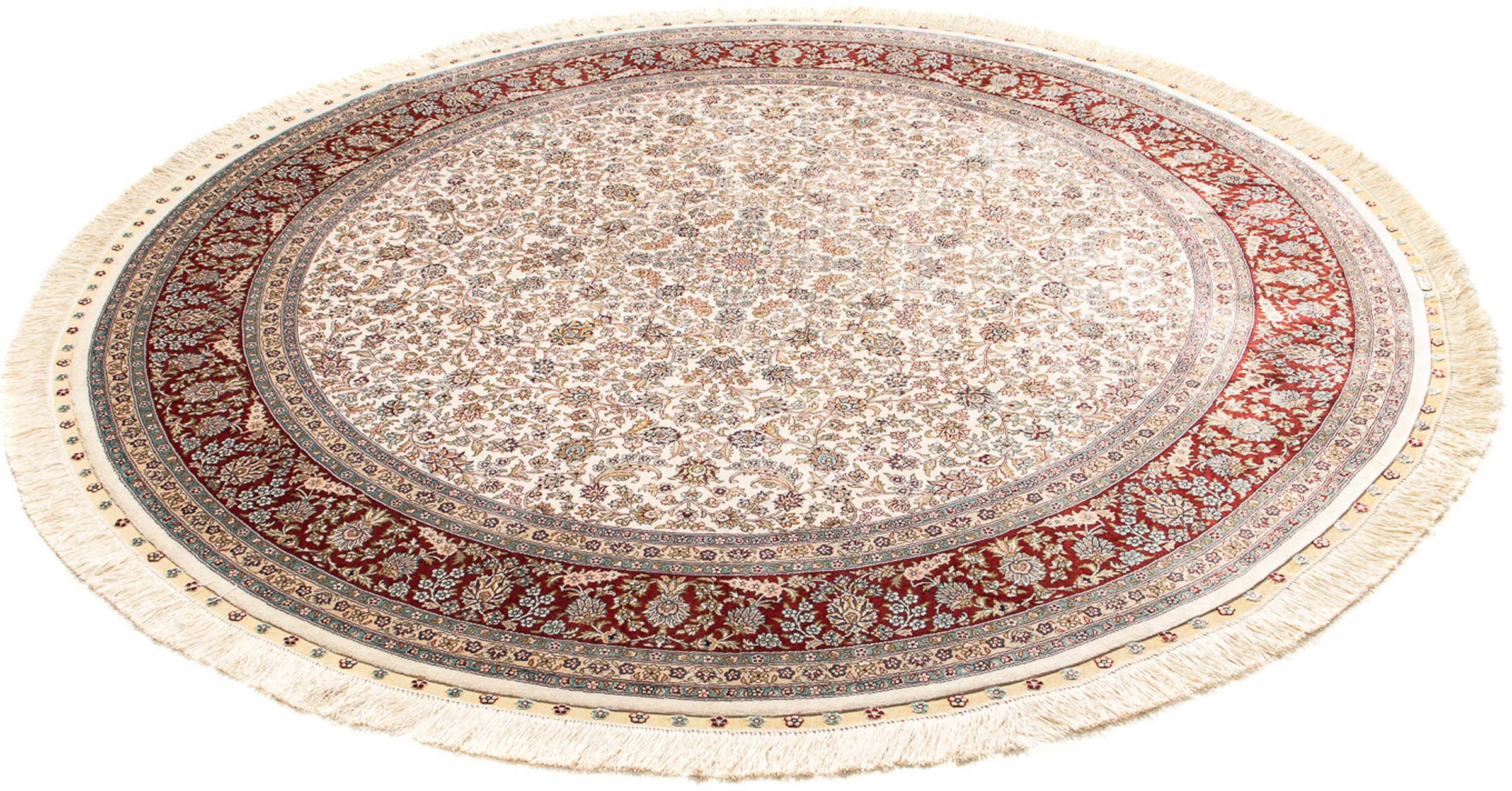 Image of morgenland Orientteppich »Hereke rund - 185 x 185 cm - beige«, rund, 3 mm Höhe, Wohnzimmer, Handgeknüpft, Einzelstück mit Zertifikat bei Ackermann Versand Schweiz