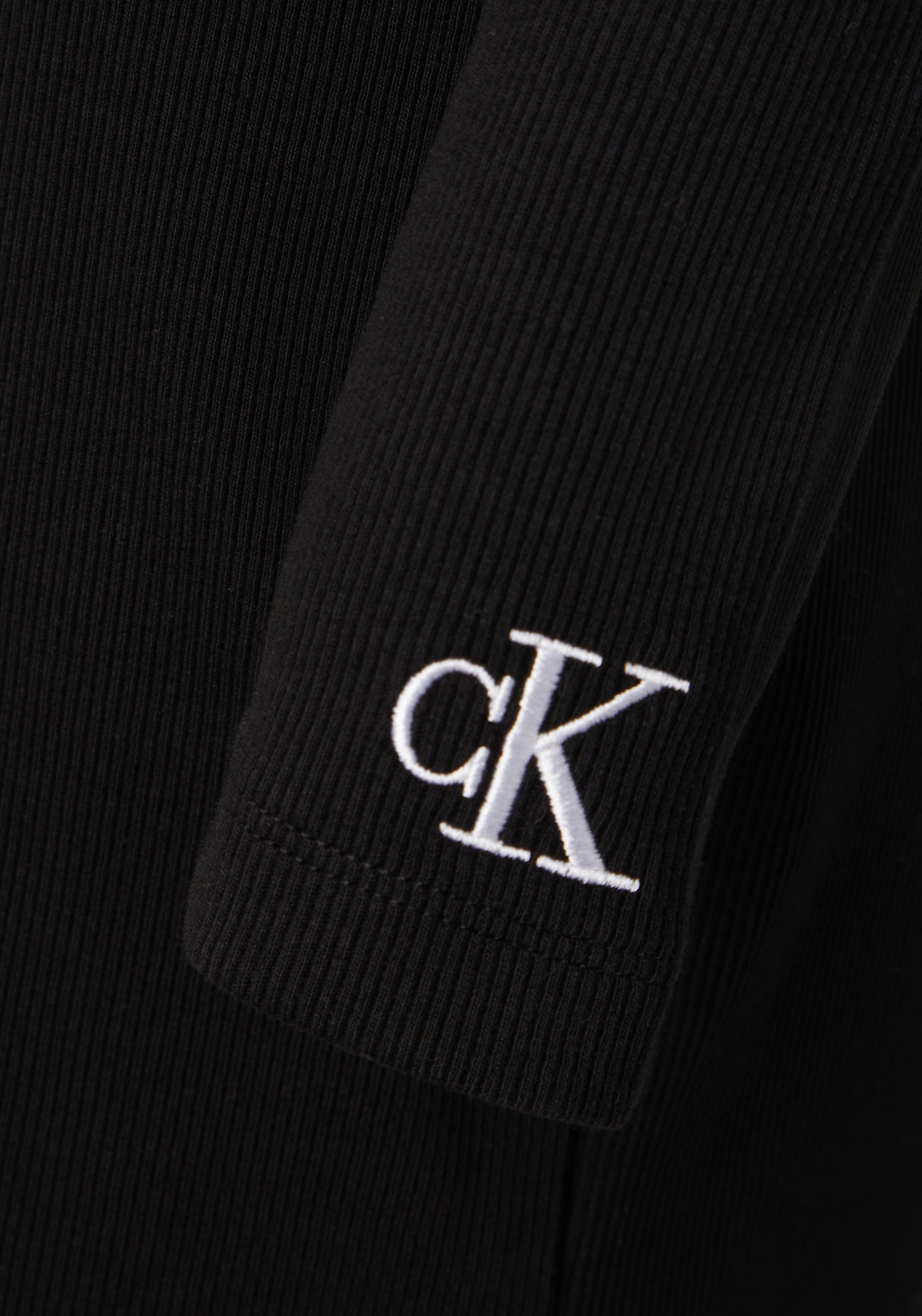 Calvin NECK Klein ♕ RIB Monogramm-Stickerei DRESS«, Jerseykleid versandkostenfrei Jeans mit Klein Calvin Jeans auf »SQUARE
