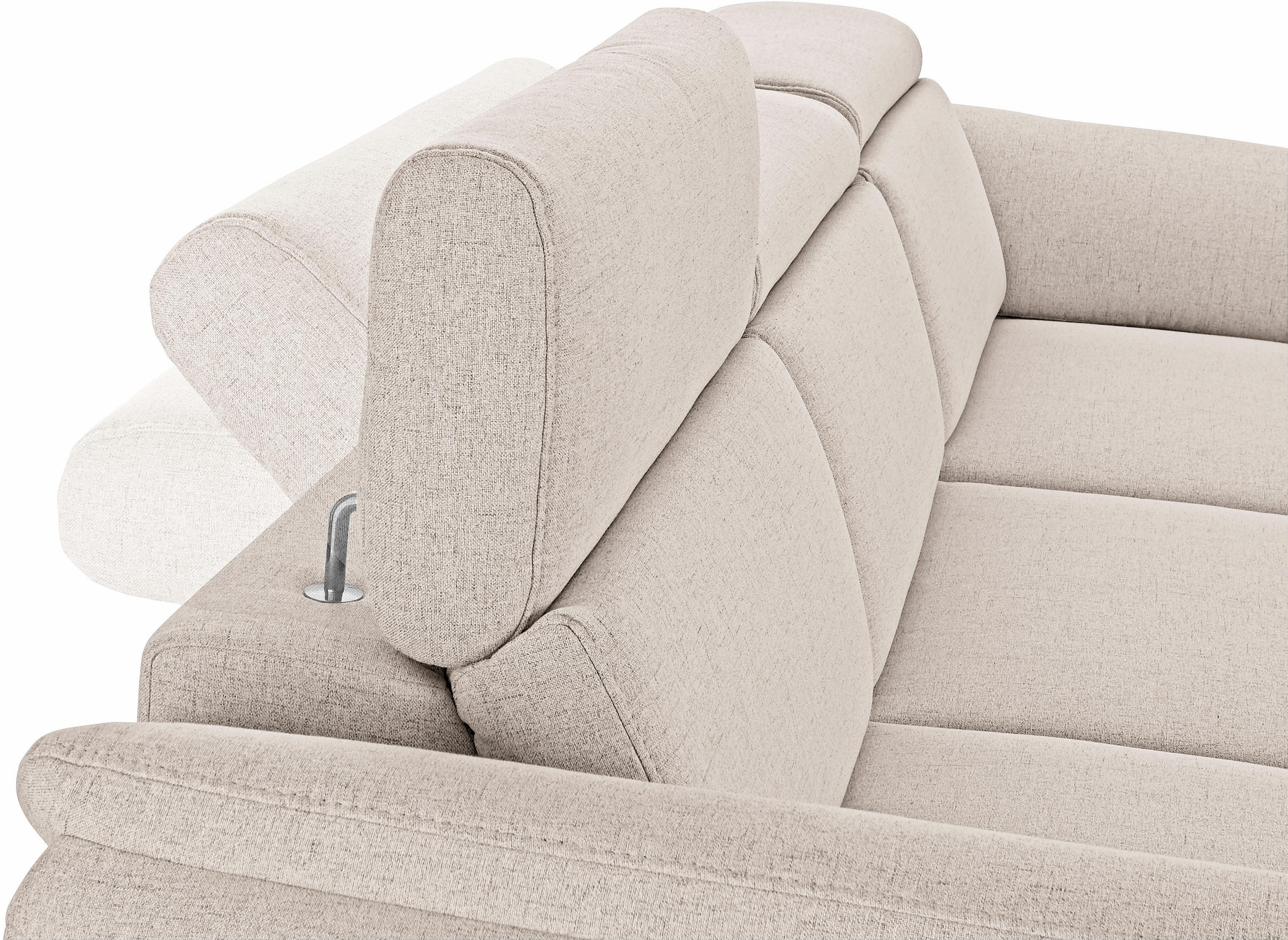 sit&more Ecksofa »Avignon L-Form« Kopfteilverstellung, wahlweise mit Bettfunktion und Bettkasten