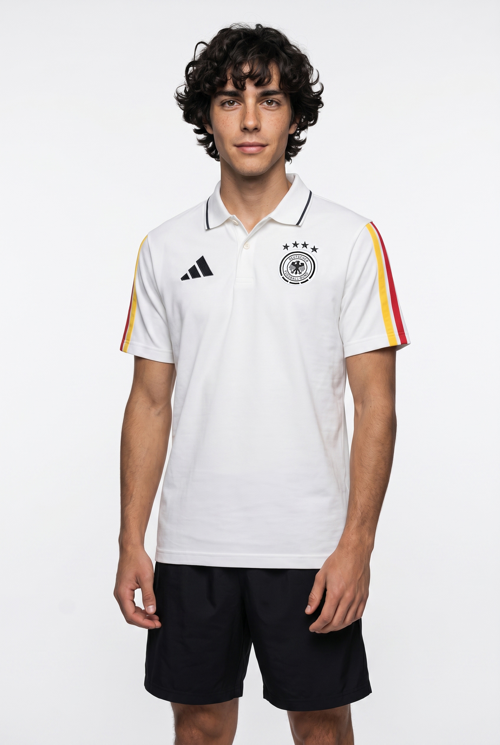 Image of adidas Performance T-Shirt "DEUTSCHLAND DNA" reguläre Passform, sportlicher Stil, mit Druckknopf-Verschluss