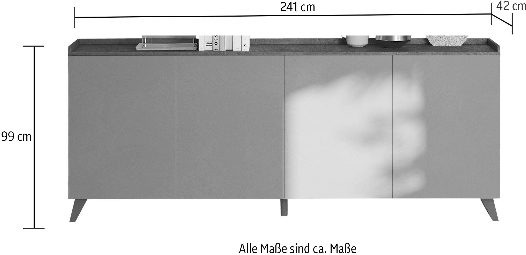 INOSIGN Sideboard »Tray, Breite 241, Kommode mit 4 Türen«, "Tablet", Push-to-open Funktion