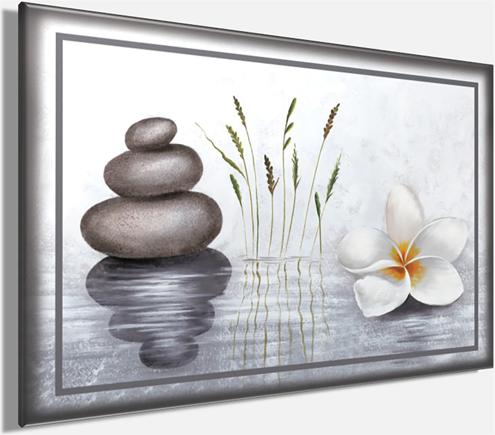 Bönninghoff Tableau sur toile »Wandbild WELLNESS ZEN 60x90 cm – Leinwandbild Keilrahmen Deko modern« Images de spa | Pierre | Zen 1 cuis tlg. tendu sur châssis