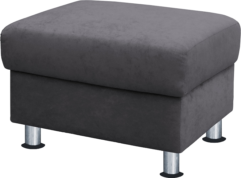 TRENDMANUFAKTUR Hocker »Rondo, Polsterhocker zur Serie, Breite 67 cm, Füsse chromfarben« Fusshocker wahlweise mit Federkern, in verschiedenen Bezügen bestellbar
