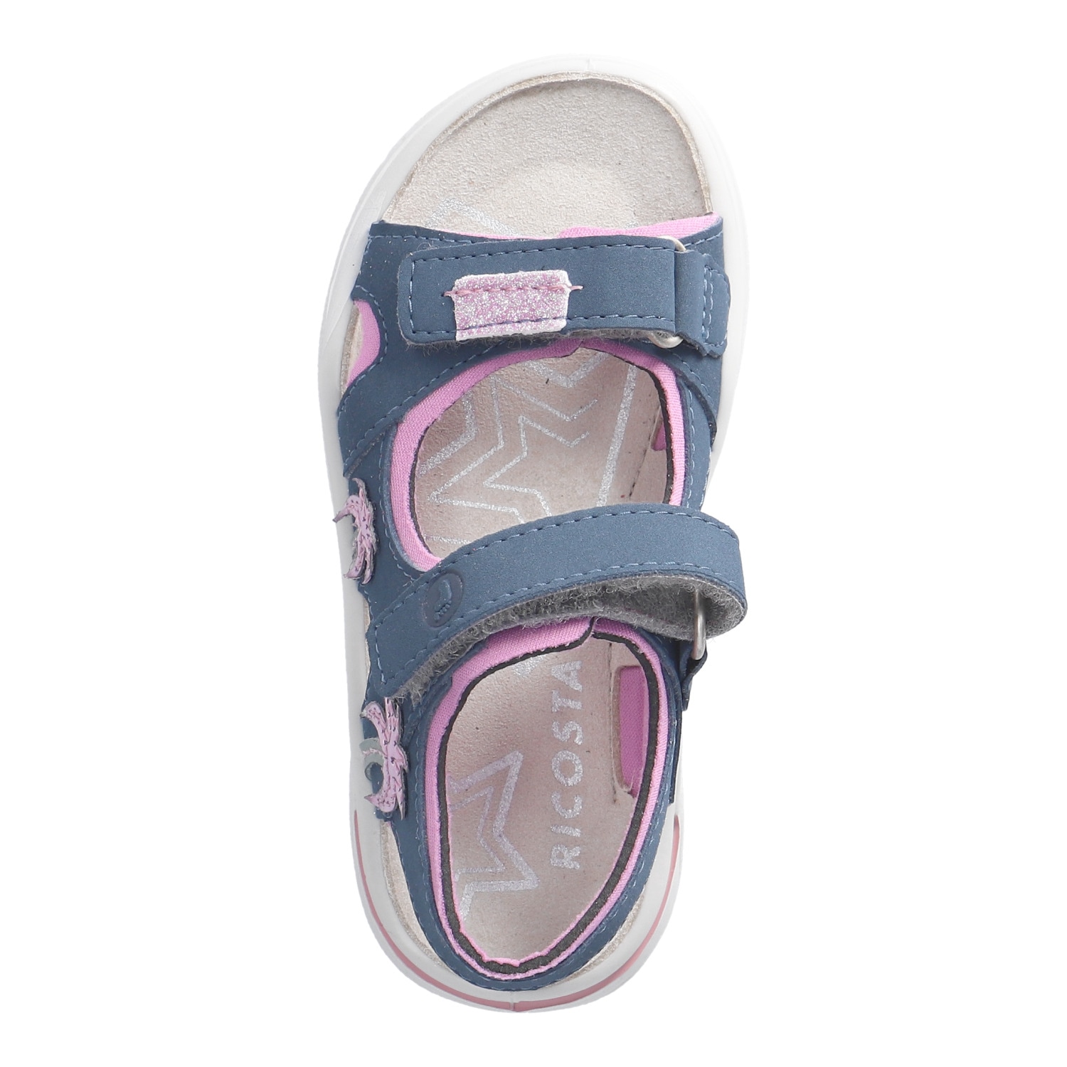 Ricosta Sandale »Carmi«  Chaussure à scratch avec paillettes, avec WMS, gabarit de taille à télécharger