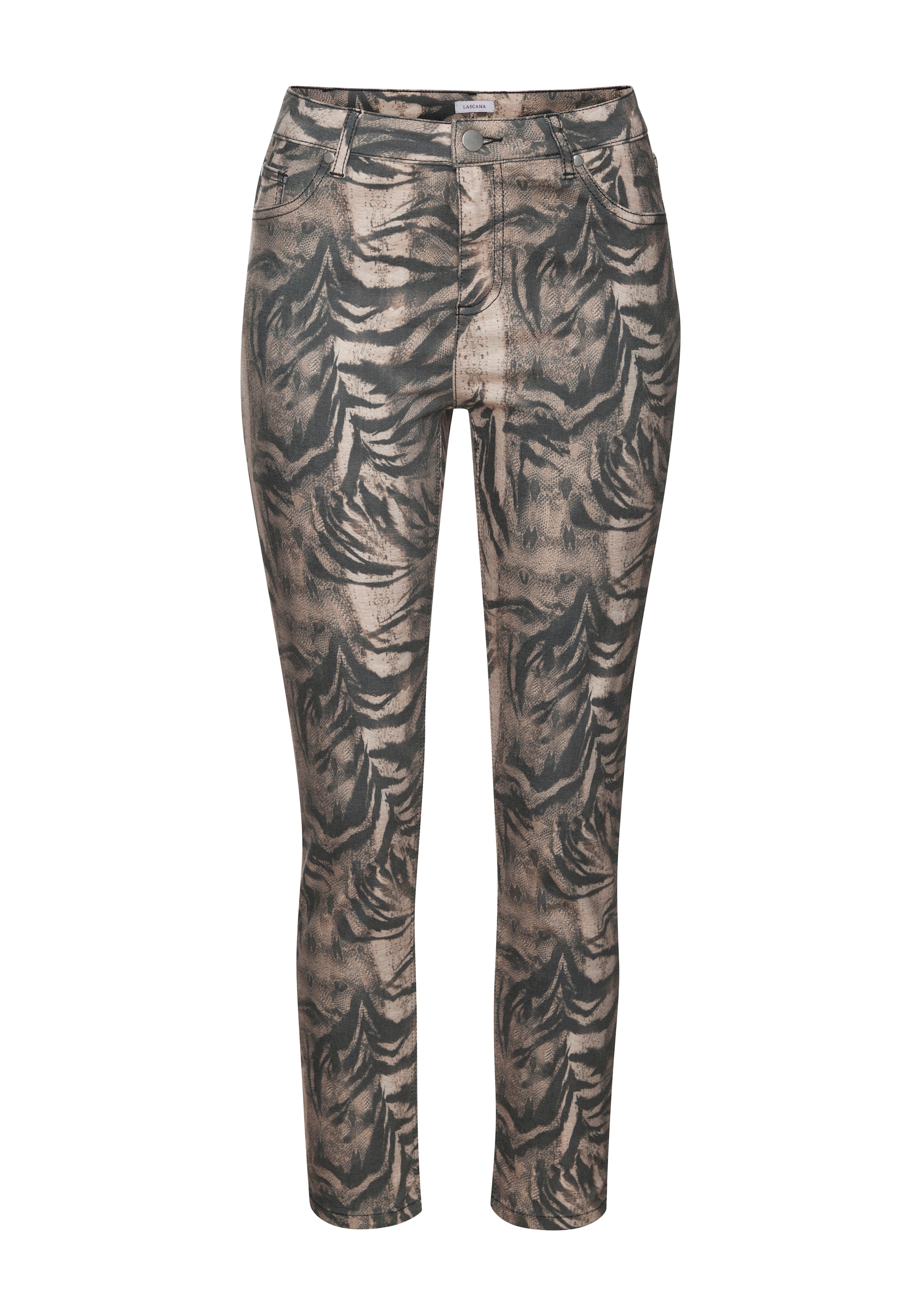 LASCANA 7/8-Jeggings, mit Animaldruck, elastische Skinny Jeans mit Alloverdruck