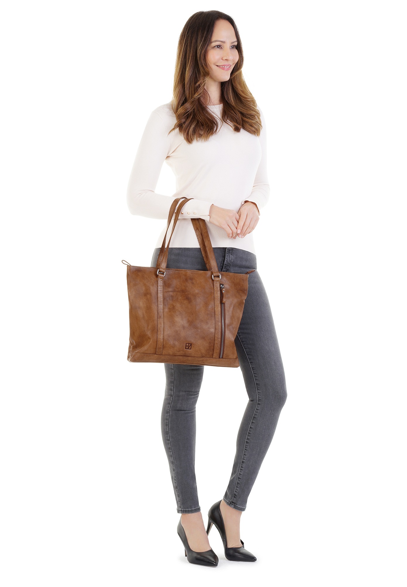 BODENSCHATZ Shopper "BODENSCHATZ Damen echt Leder" echt Leder