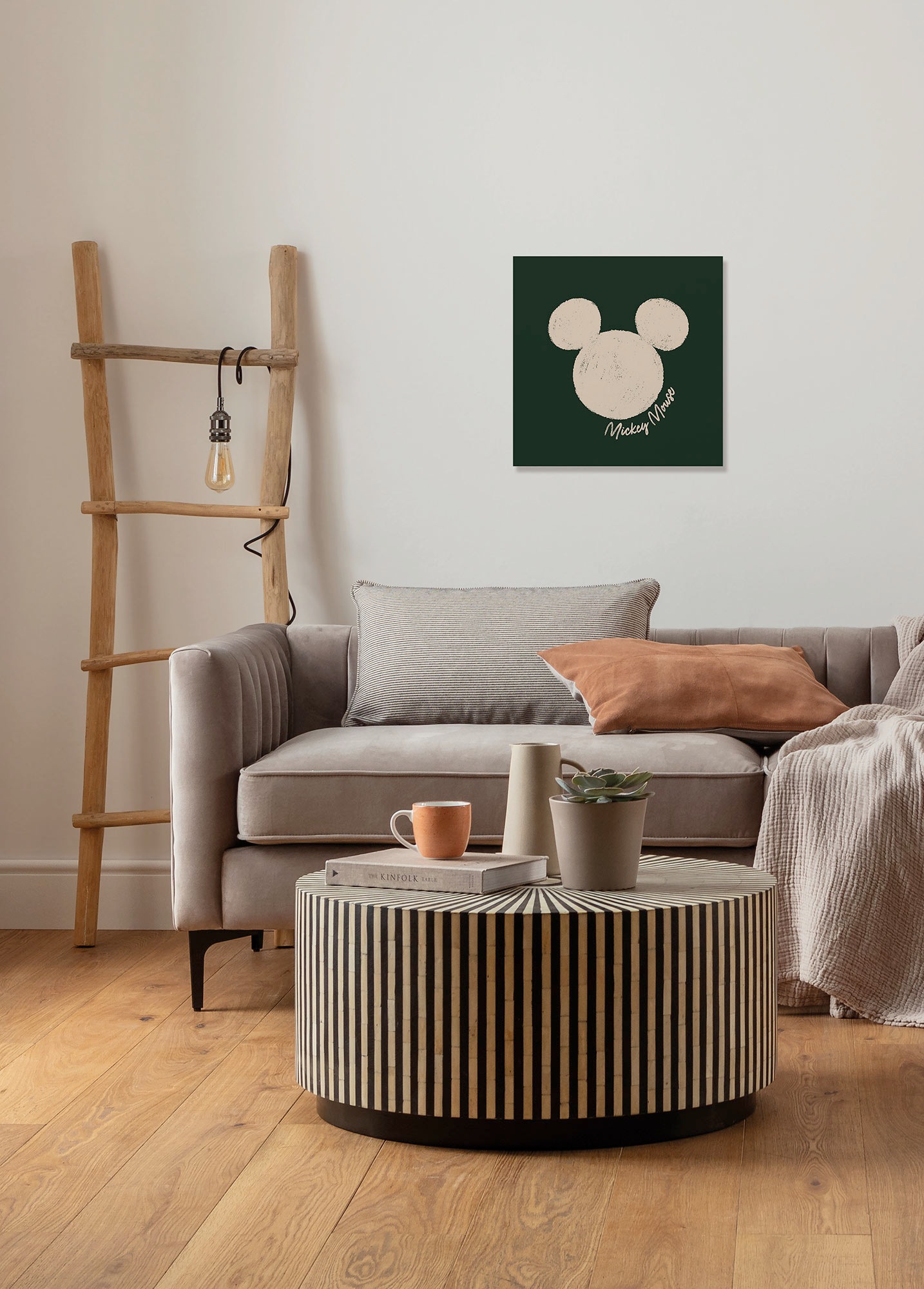 Image of Komar Leinwandbild "Disney Mickey Mouse Stamp" Disney Set, 1 Stk. tlg. 40 x 40 cm (Breite x Höhe) - Kinderzimmer, Dekoration