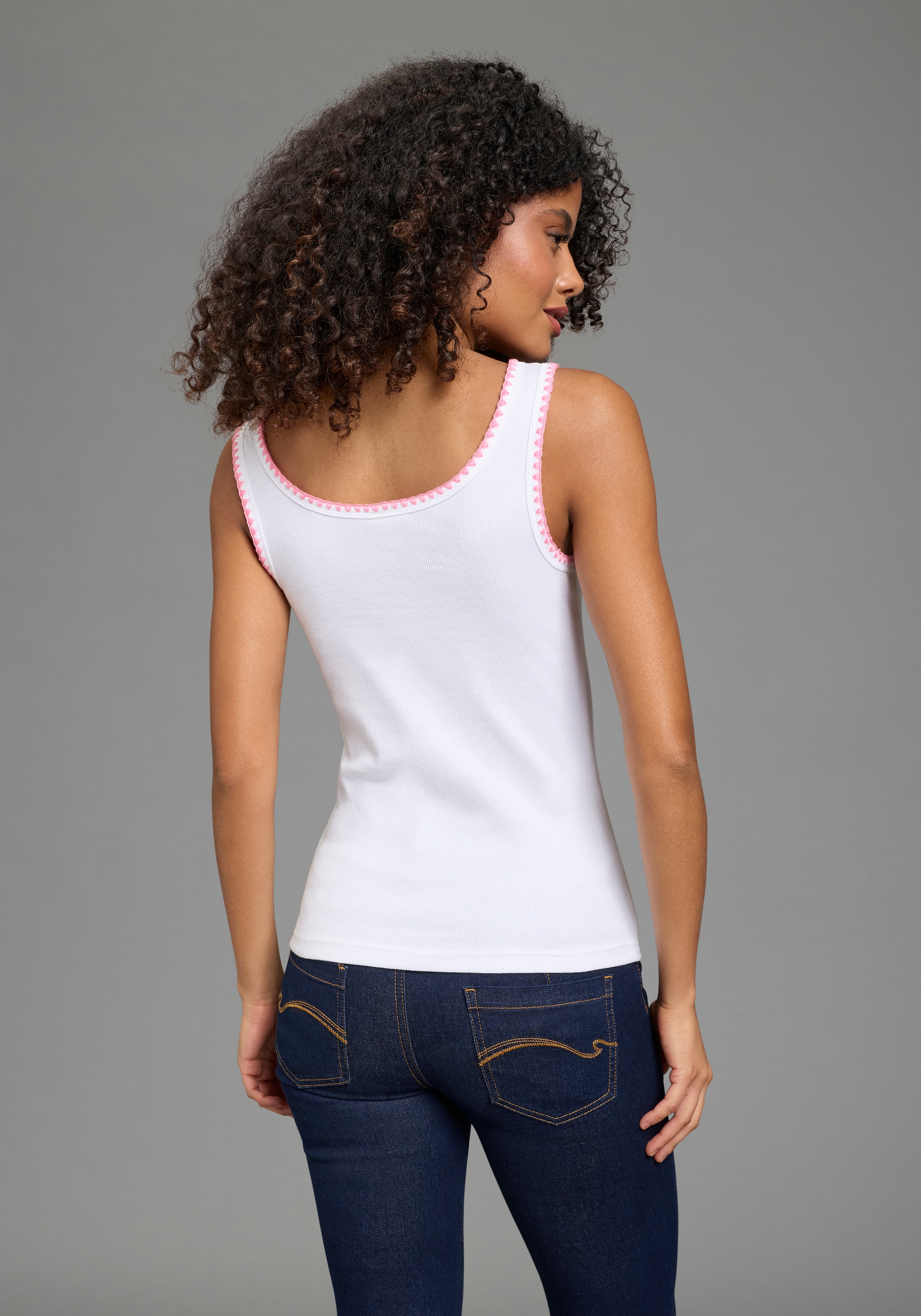 KangaROOS Top à bretelles hüftlang, figurbetonte Passform, aus Baumwolle und Elasthan