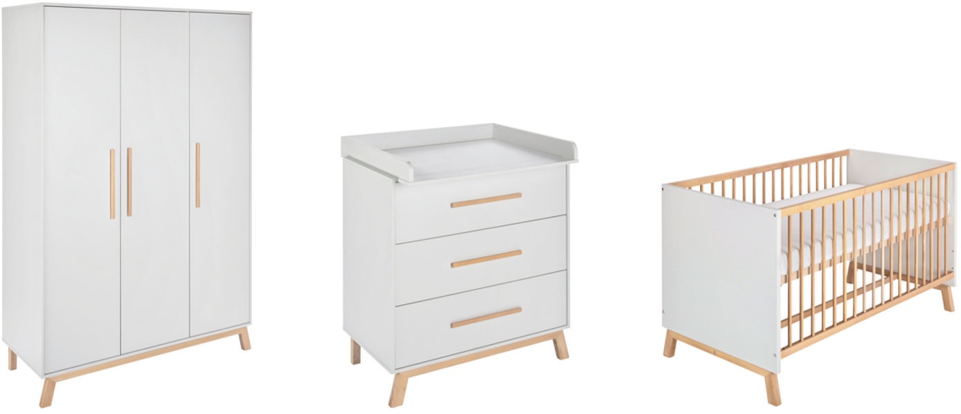 Image of Schardt Babyzimmer-Komplettset »Sienna Grey«, (Set, 3 St., Kinderbett, Schrank, Wickelkommode), Made in Germany; mit Kinderbett, Schrank und Wickelkommode bei Ackermann Versand Schweiz