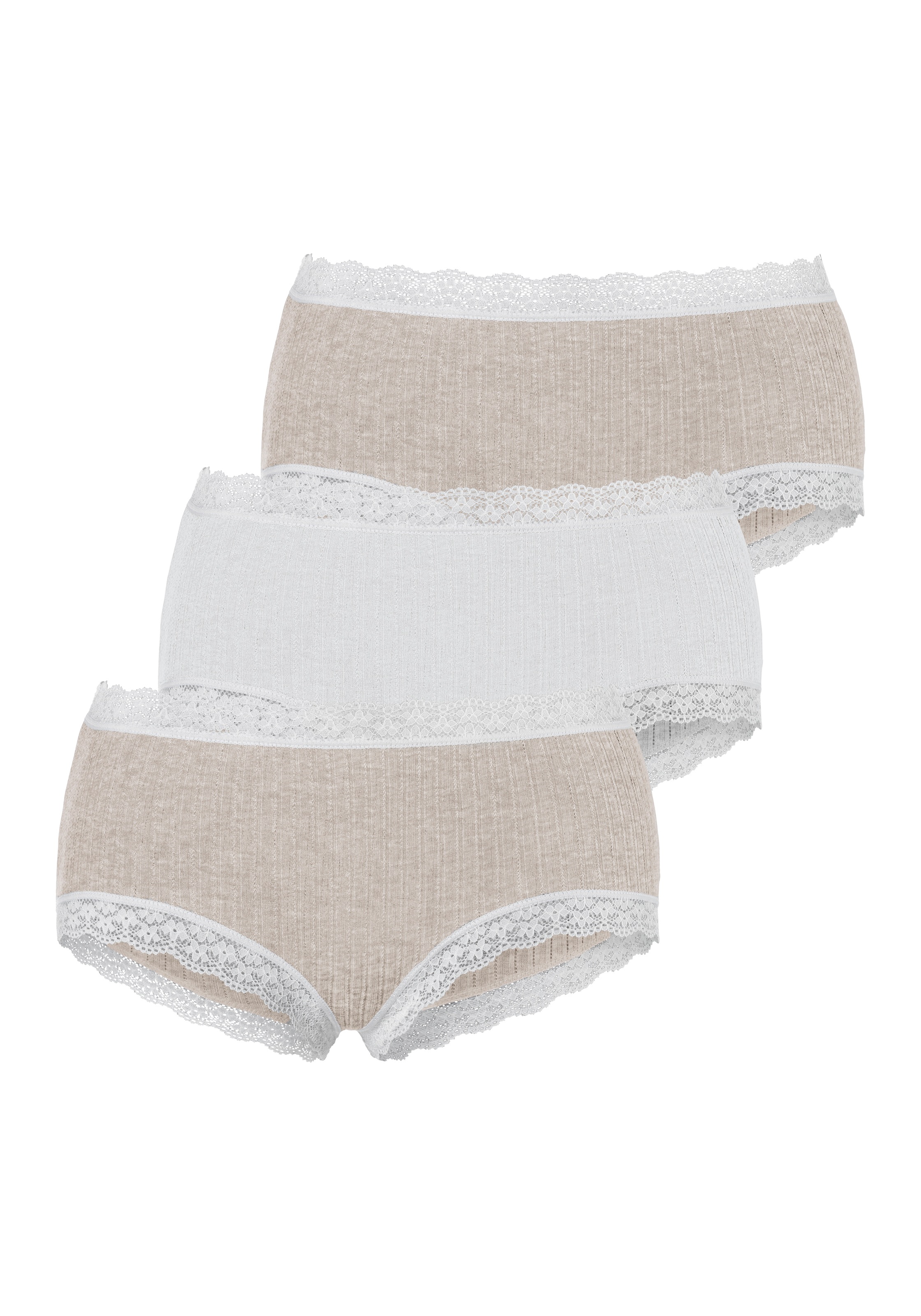 Image of LASCANA Panty, (Packung, 3 St., 3er-Pack), aus modischer Ripp-Qualität bei Ackermann Versand Schweiz