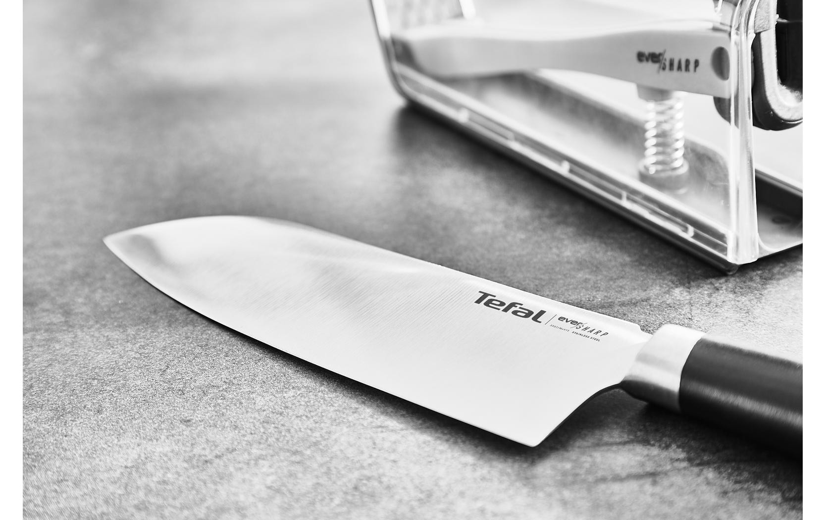 Tefal Santokumesser »Sharp Santokumesser 16.5cm«, (2 tlg., Kochmesser-Schärfer)