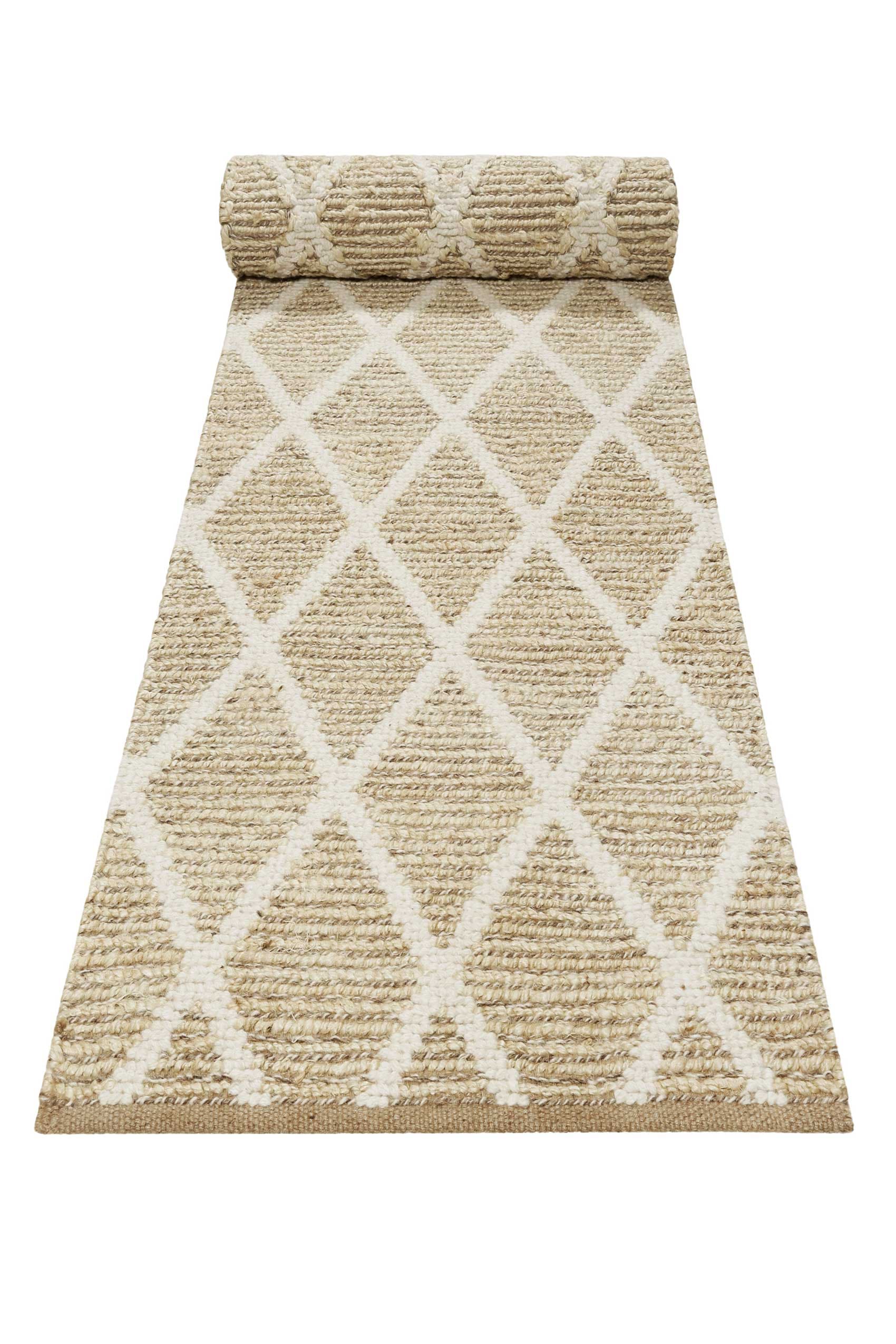 Green Looop Teppich »Novella« rechteckig 18 mm Höhe Hochflorteppich, handgewebt, natur, modern, geometrisch