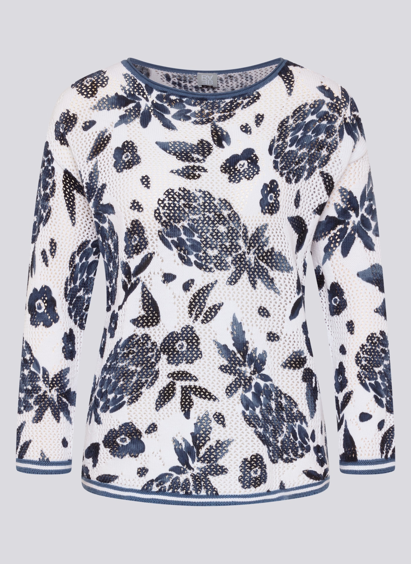 Rabe Pull à manches 3/4 im Häkel-Look