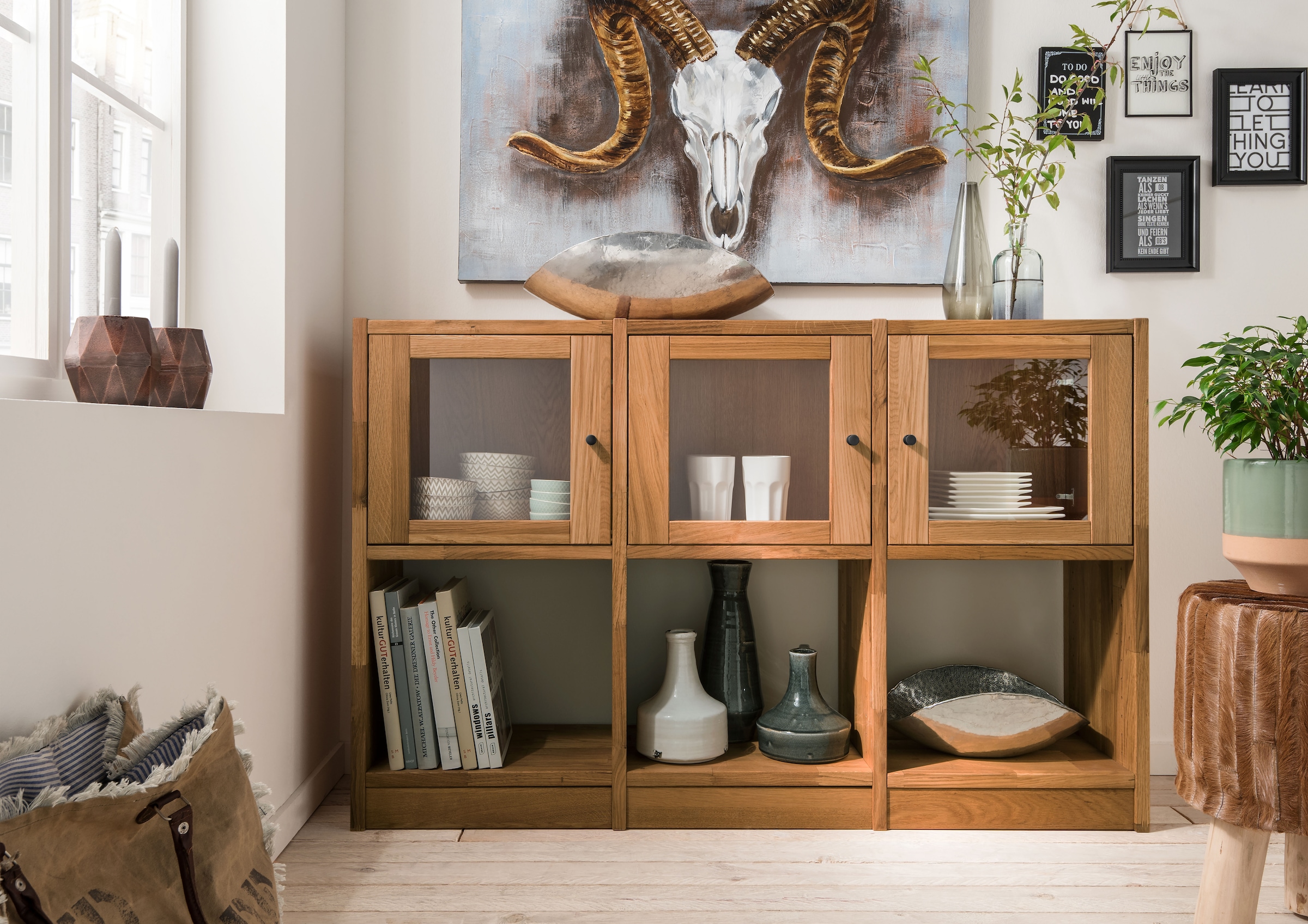 Image of Home affaire Sideboard "Ecko" aus massiver Wildeiche, Breite 136 cm