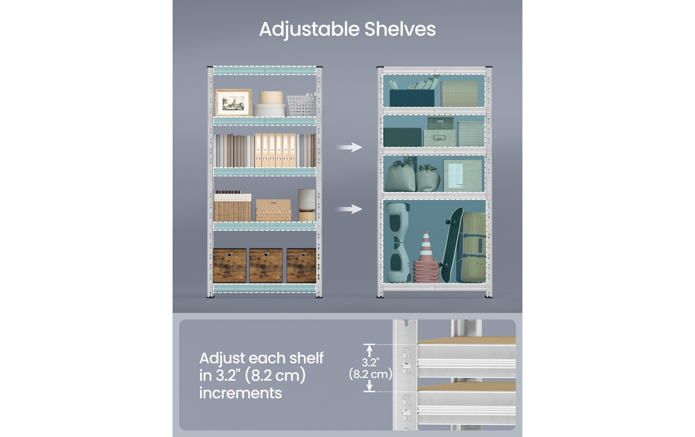 SONGMICS Étagère pour charges lourdes »Heavy-Duty Storage Shelves« Ensemble d'étagères lourdes avec étagères réglables et haute capacité de charge