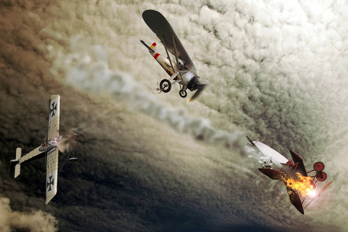 Image of Papermoon Fototapete "Flugzeug Kampf"