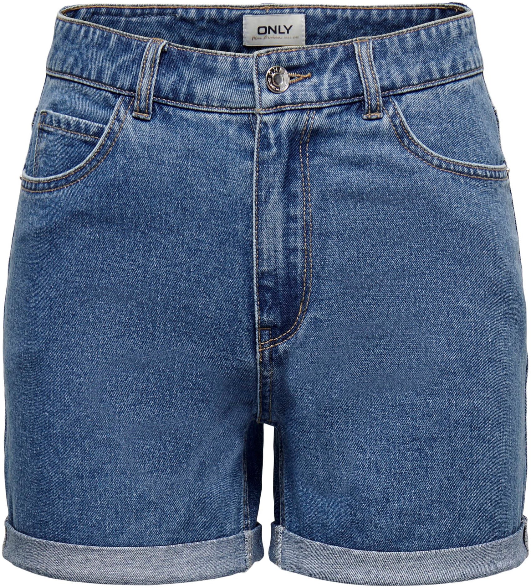ONLY Short »ONLVEGA HW MOM DNM SHORTS NOOS«  Coton, coupe régulière, taille haute