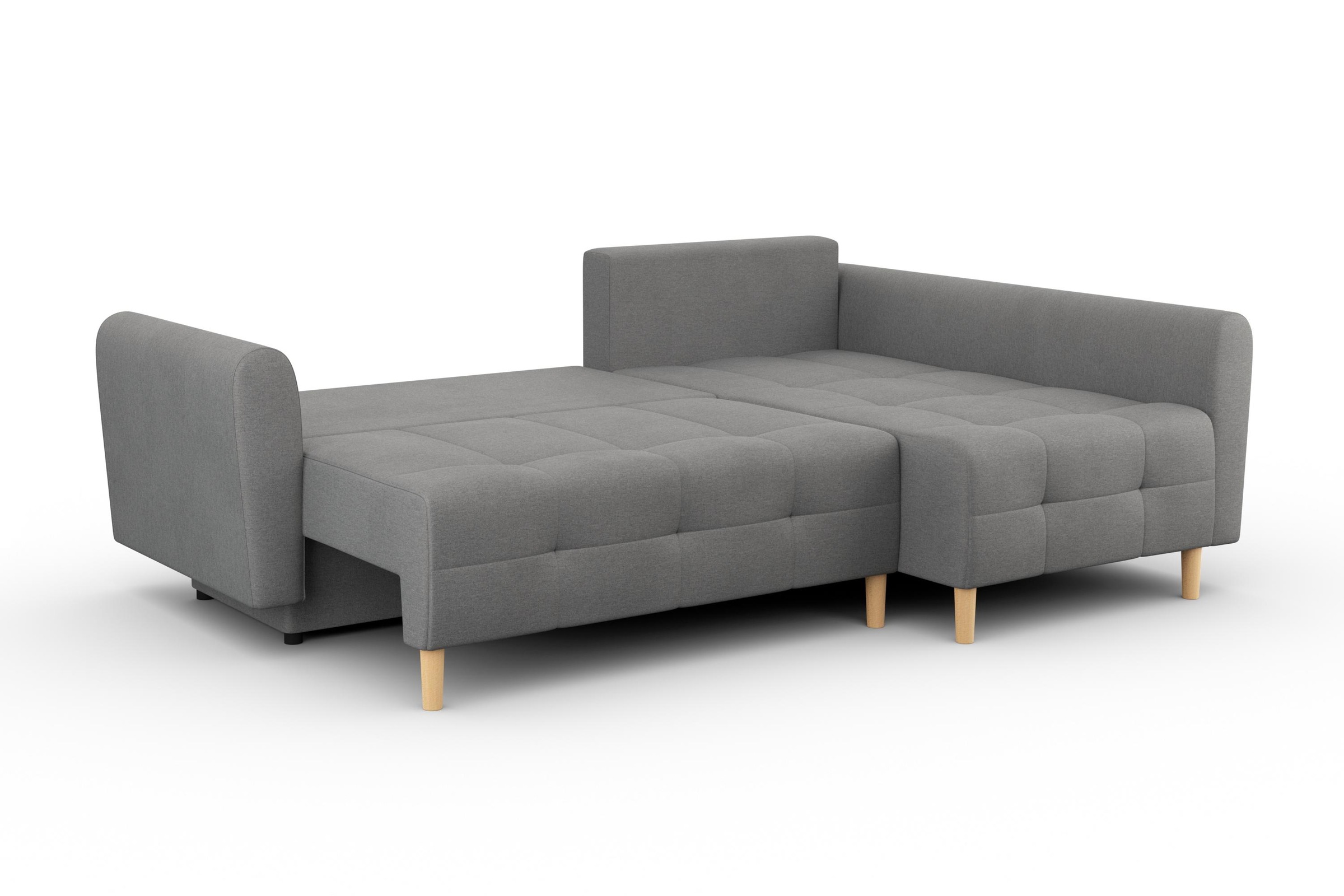 Home affaire Ecksofa »Nordic L-Form«, mit Bettfunktion und Bettkasten, Steppung, Federkern, 2 Zierkissen