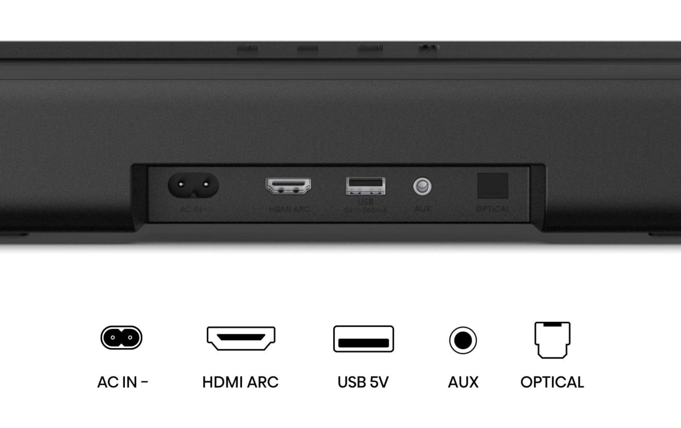 Hisense Soundbar »HS1000« 2.0 (Bluetooth Dolby Digital | EQ Modi | Kabellos | Lautstärkeanpassung | USB-Wiedergabe 120 W)