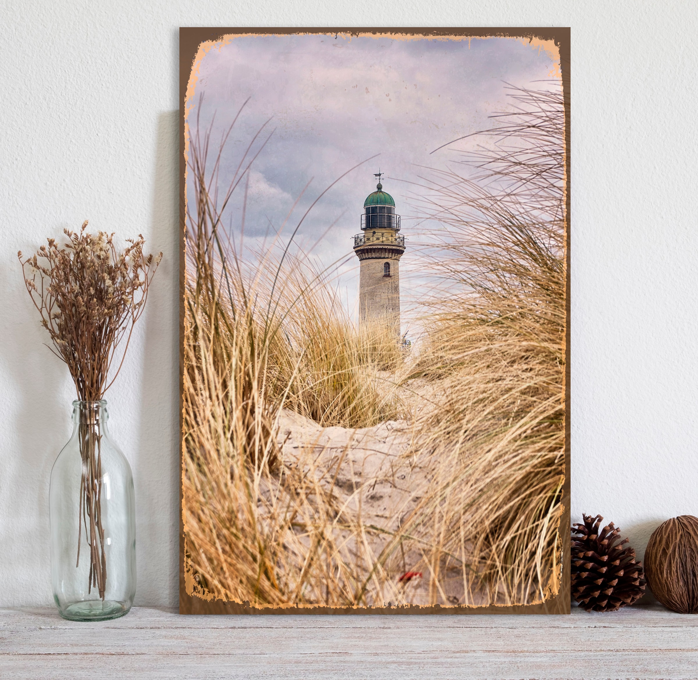Image of queence Metallbild "Leuchtturm" Leuchtturm 1 Stk. tlg. Stahlschilder
