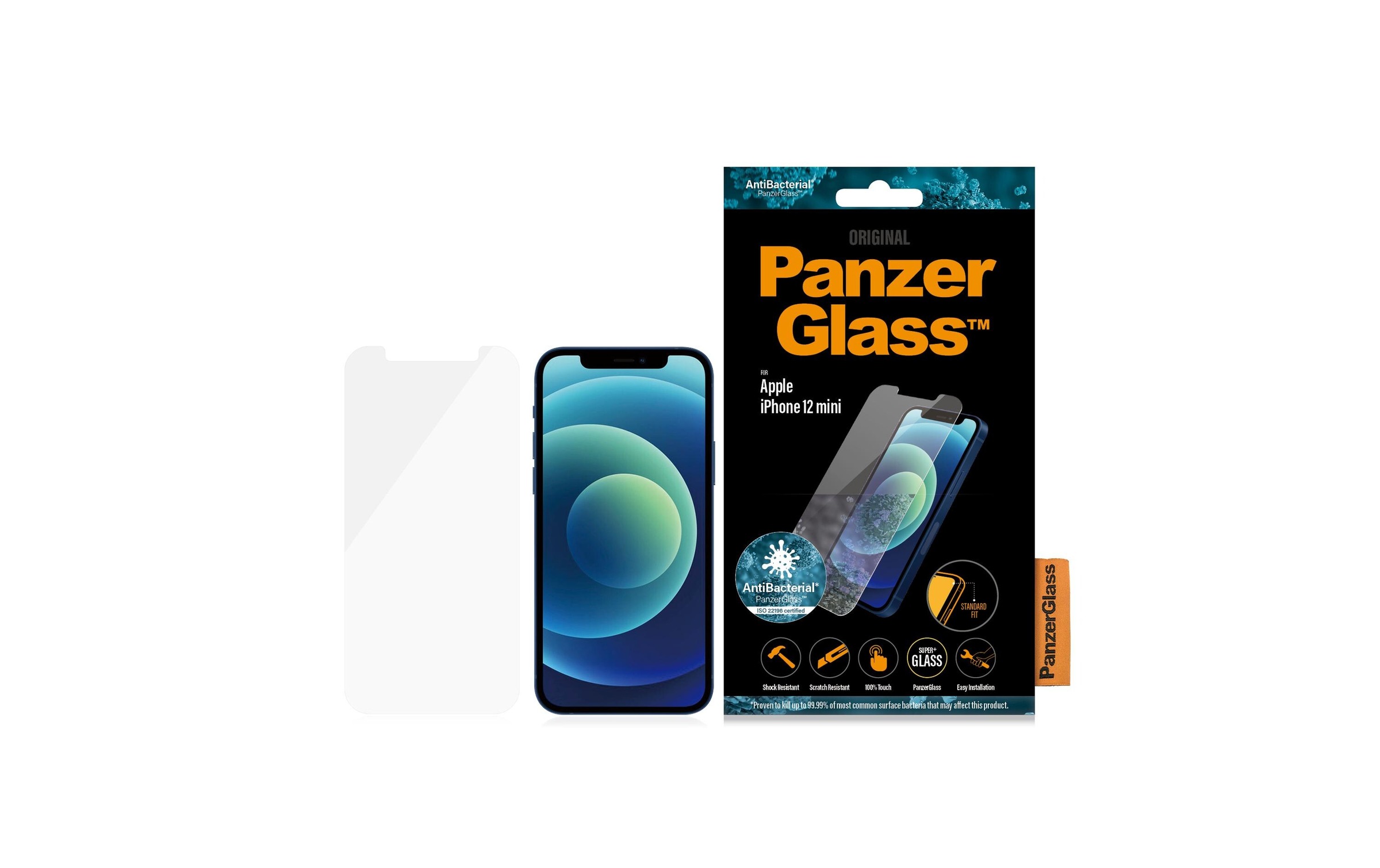 PanzerGlass Displayschutzglas »Displayschutz Standard«, für iPhone 12 mini, Nicht 100% bis an den Rand deckend