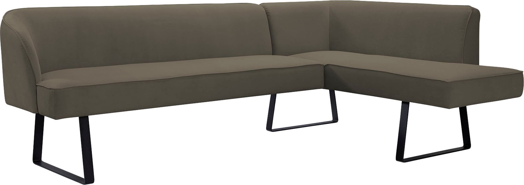 exxpo - sofa fashion Eckbank »Americano«, mit Keder und Metallfüssen, Bezug in verschiedenen Qualitäten