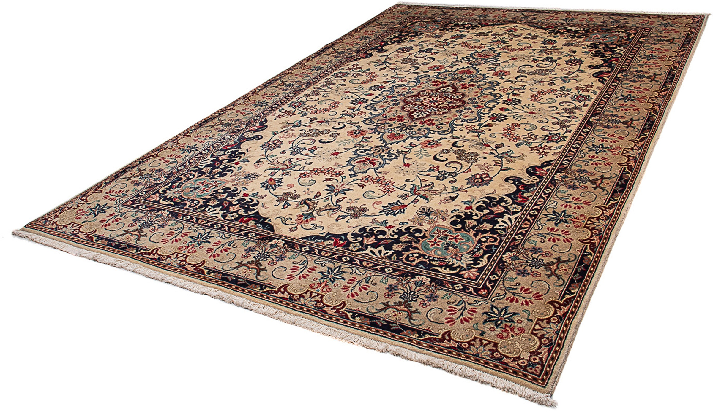 Image of morgenland Orientteppich »Perser - Classic - 295 x 197 cm - hellbraun«, rechteckig, 10 mm Höhe, Wohnzimmer, Handgeknüpft, Einzelstück mit Zertifikat bei Ackermann Versand Schweiz
