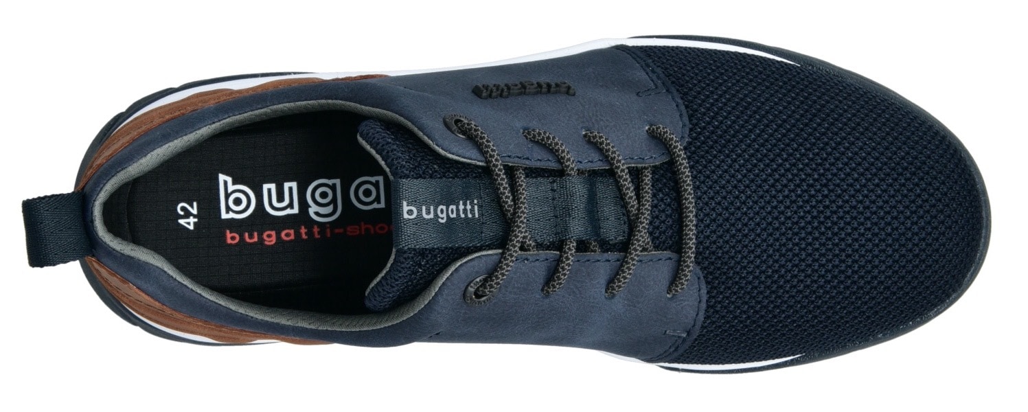 bugatti Sneaker  mit Label und Kontrastbesatz, Freizeitschuh, Halbschuh, Schnürschuh