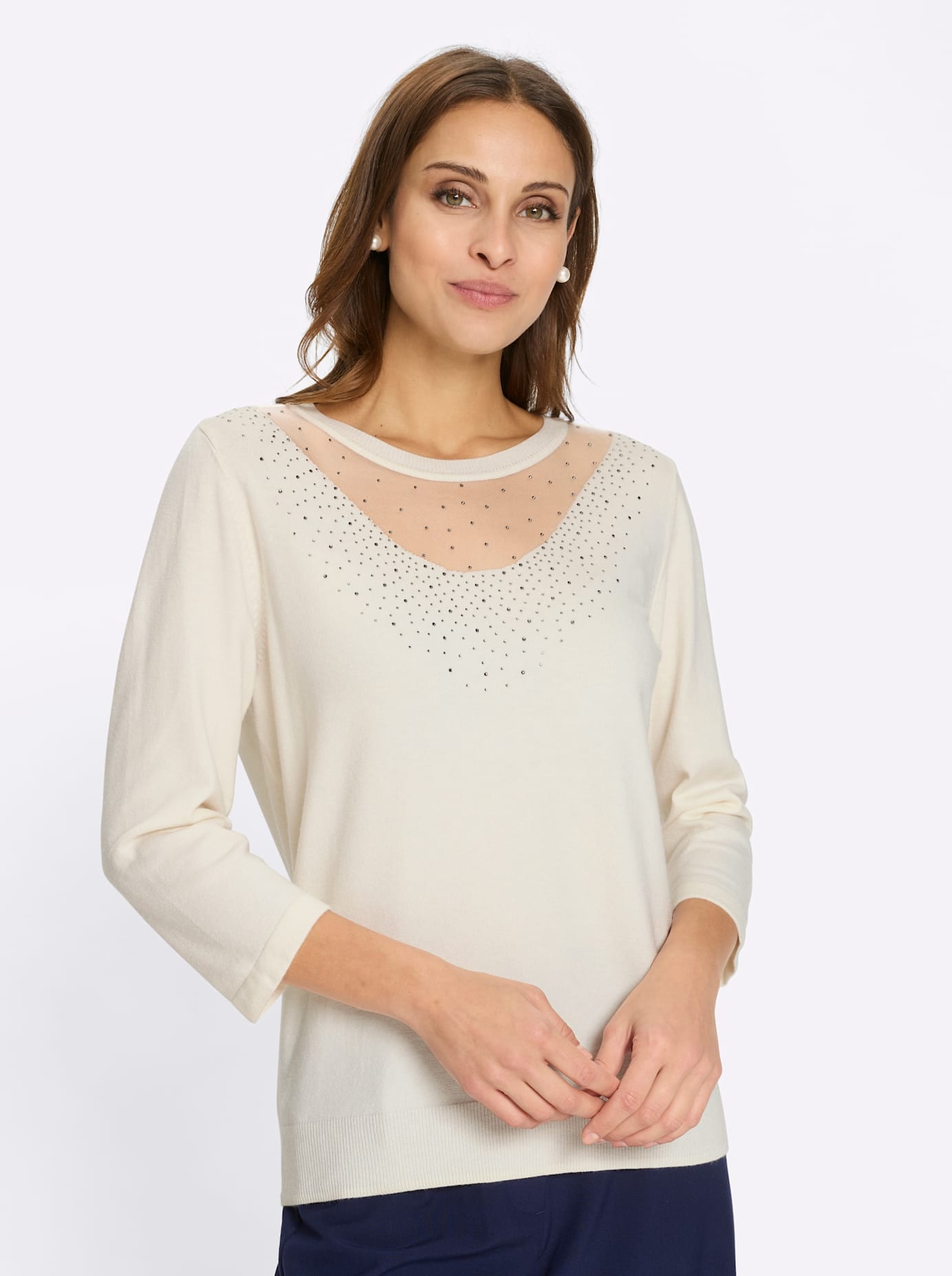 Lady Pull à manches 3/4 »Feinstrickpullover«