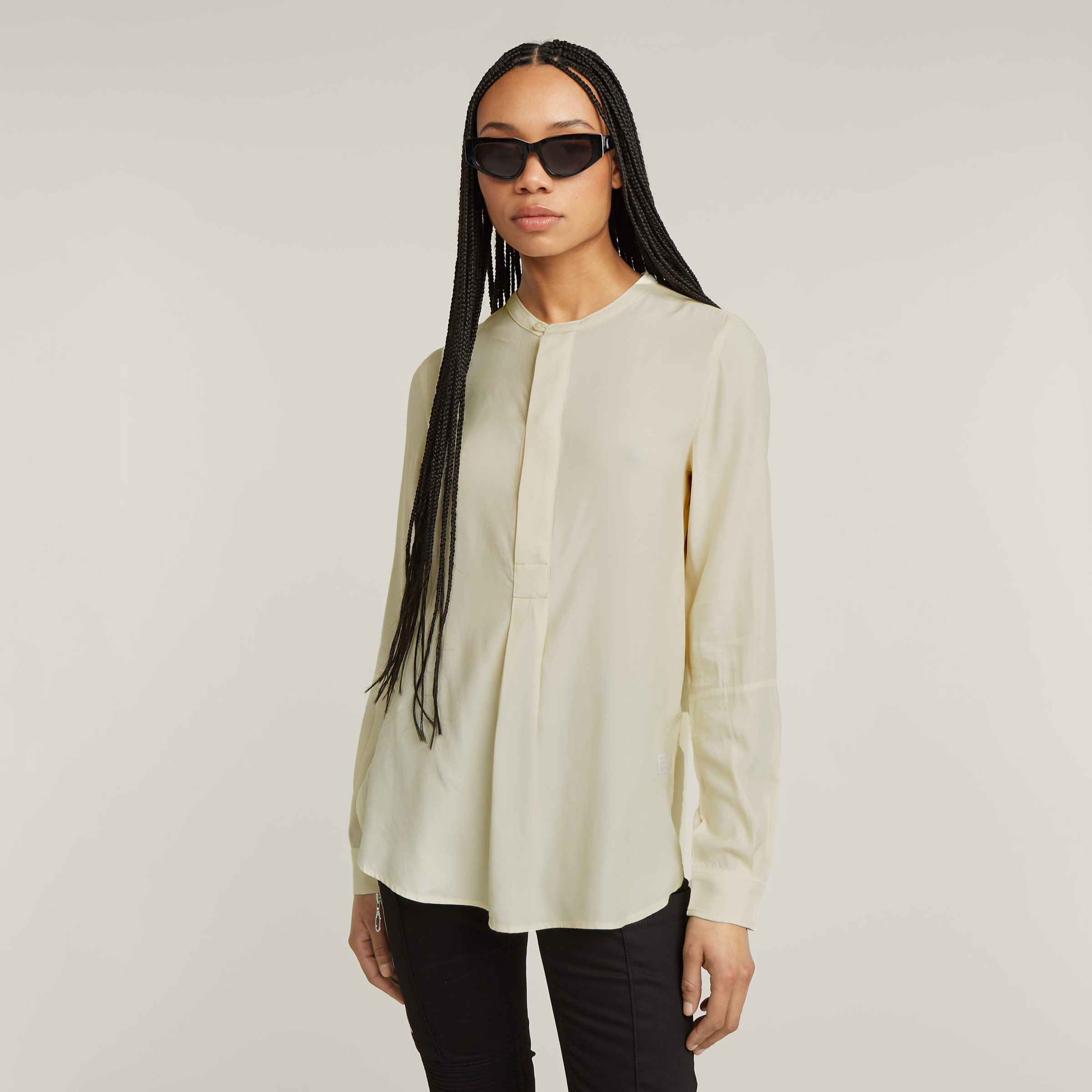 Image of G-STAR Langarmbluse "Half Placket Top ls wmn" mit verdeckter Knopfleiste