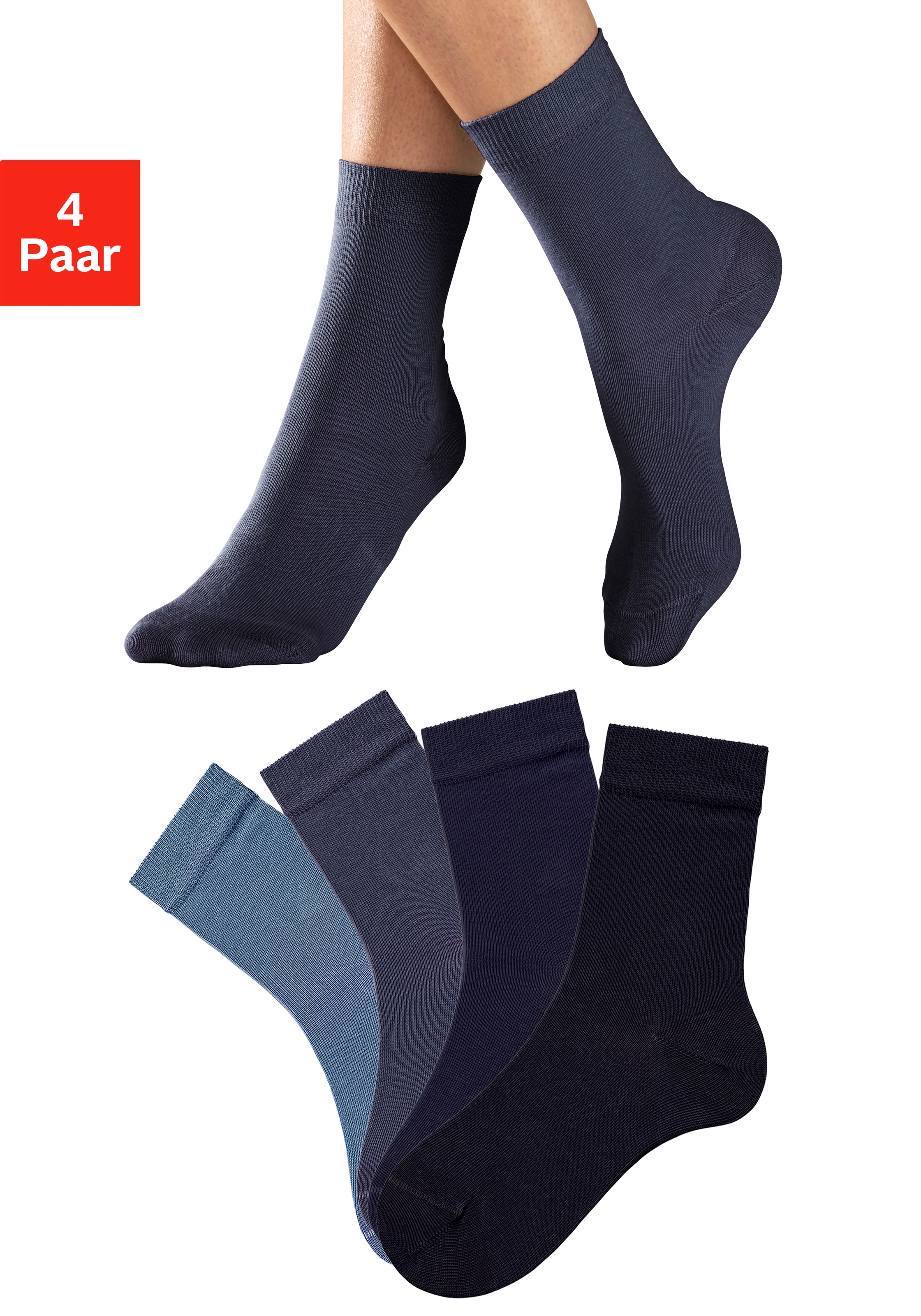 Image of H.I.S Socken Packung, 4 Stk. tlg. in unterschiedlichen Farbzusammenstellungen