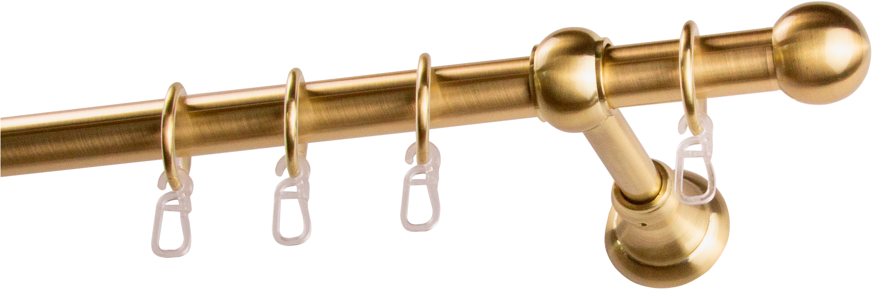 GARESA Gardinenstange "ANDREA" Ø 20 mm 1 läufig-läufig Wunschmaßlänge Vorhanggarnitur, verlängerbar, Endknopf Kugel kurz, mit Ringen