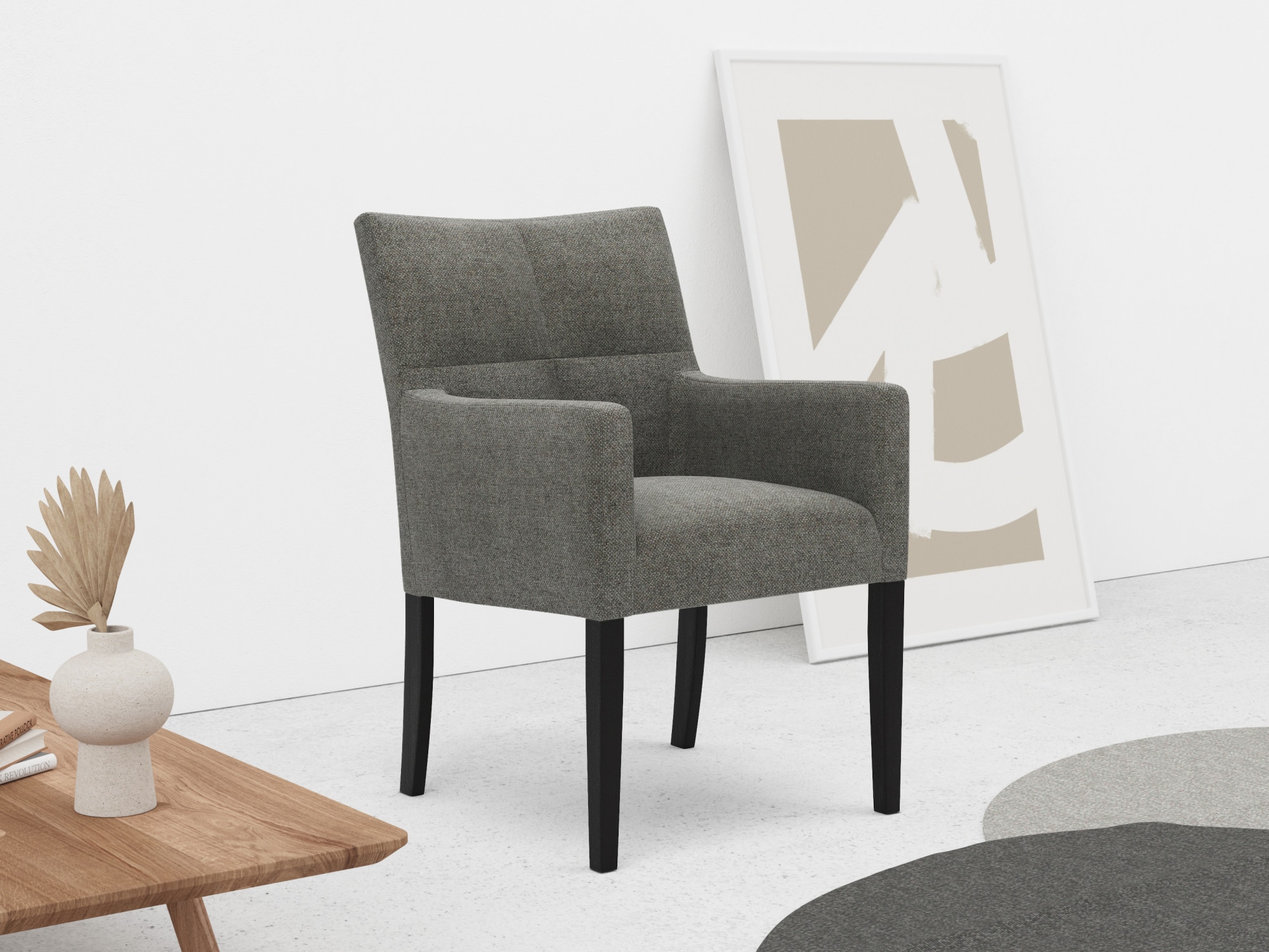 Home affaire Armlehnstuhl »Elda«, Polyester, 2 Bezugsqualitäten, mehrere Farbvarianten, Sitzhöhe 50 cm
