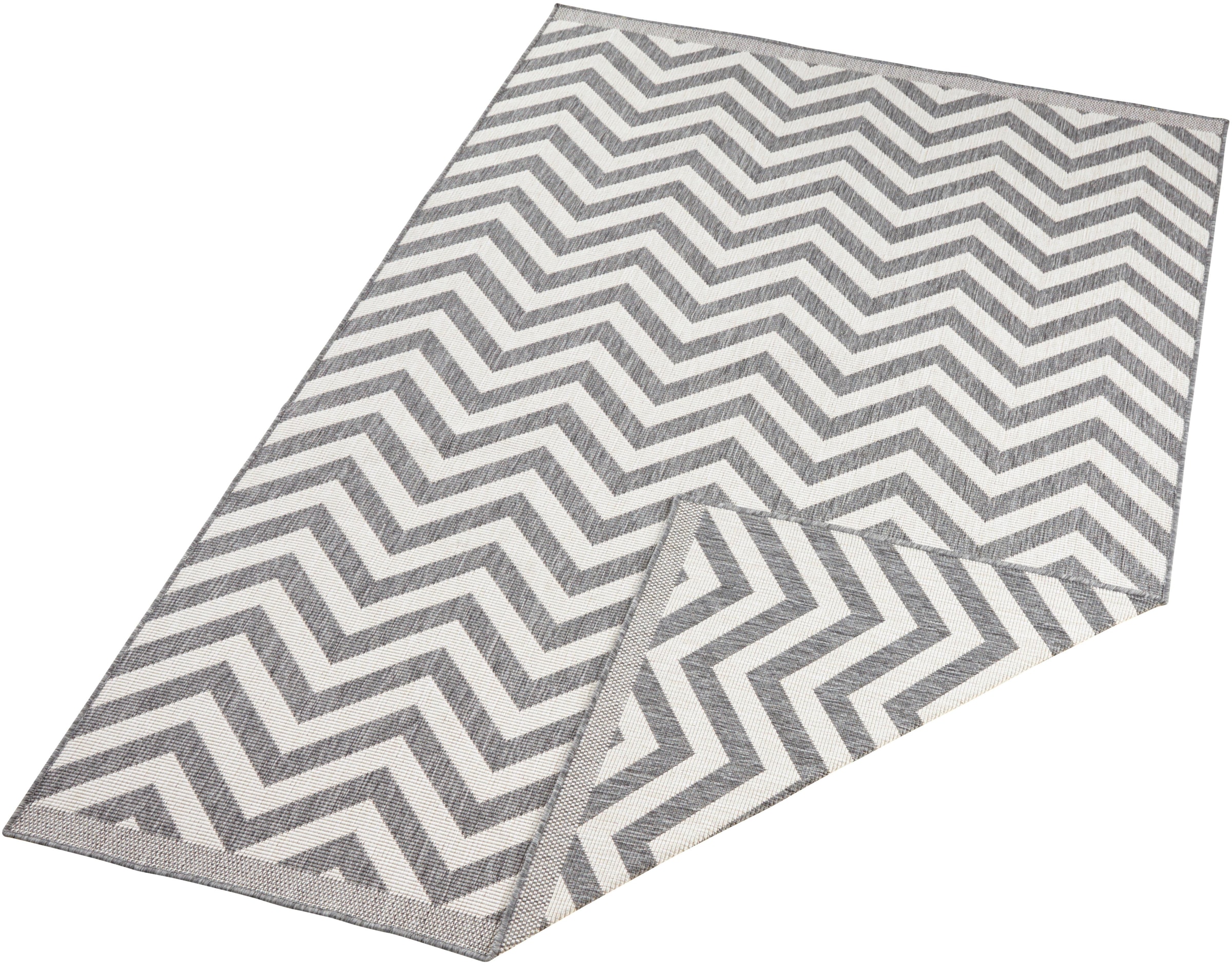 NORTHRUGS Teppich »Palma Wendeteppich«, rechteckig, 5 mm Höhe, In-& Outdoor, Wetterfest, Balkon, Läufer, Wohnzimmer, Wasserfest