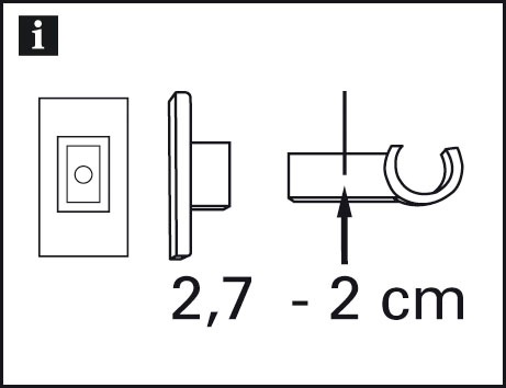 GARDINIA Träger »Träger für Caféhausstange Ø 12 mm«, (Set, 2 St.), Serie Caféhausstange California Ø 10/12 mm