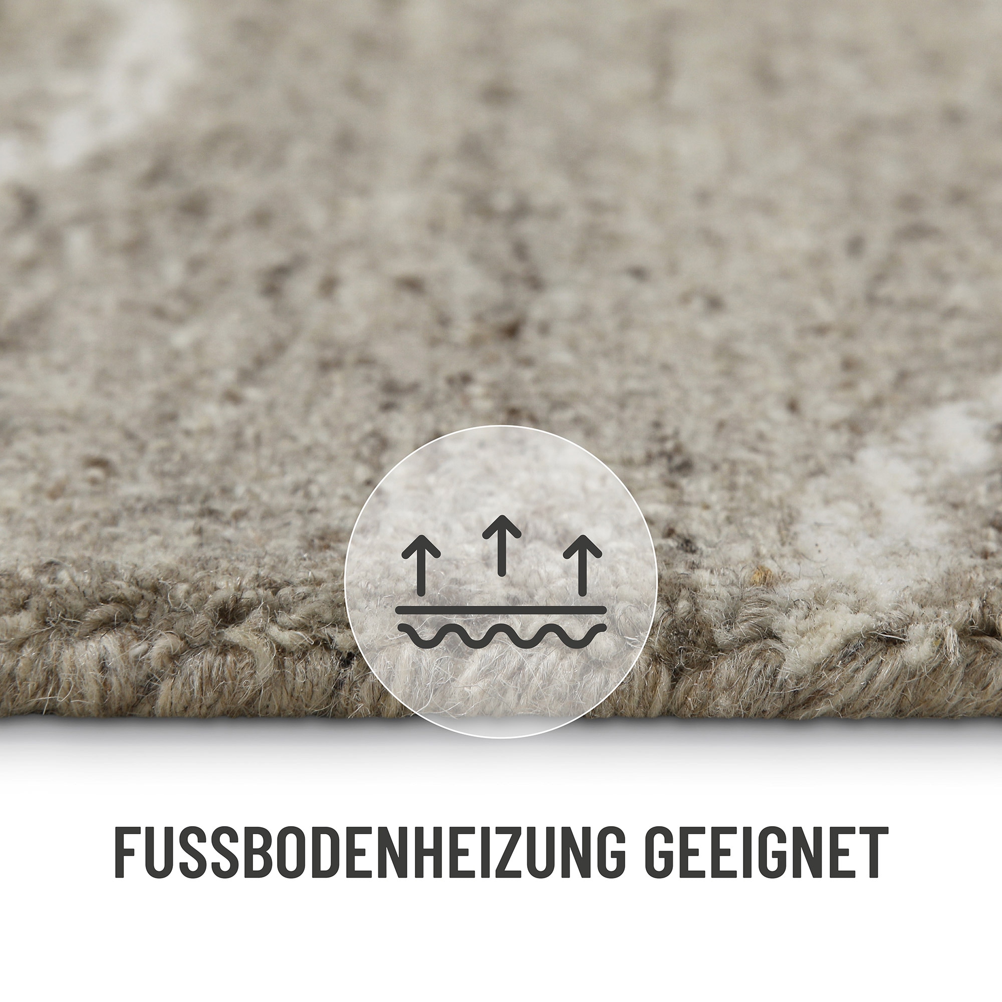 Wecon home Wollteppich »Hamptons FORTYONE«, rechteckig, 15 mm Höhe, Läufer, Schurwolle, Kurzflor, Wohnzimmer, elegant, robust, Stein