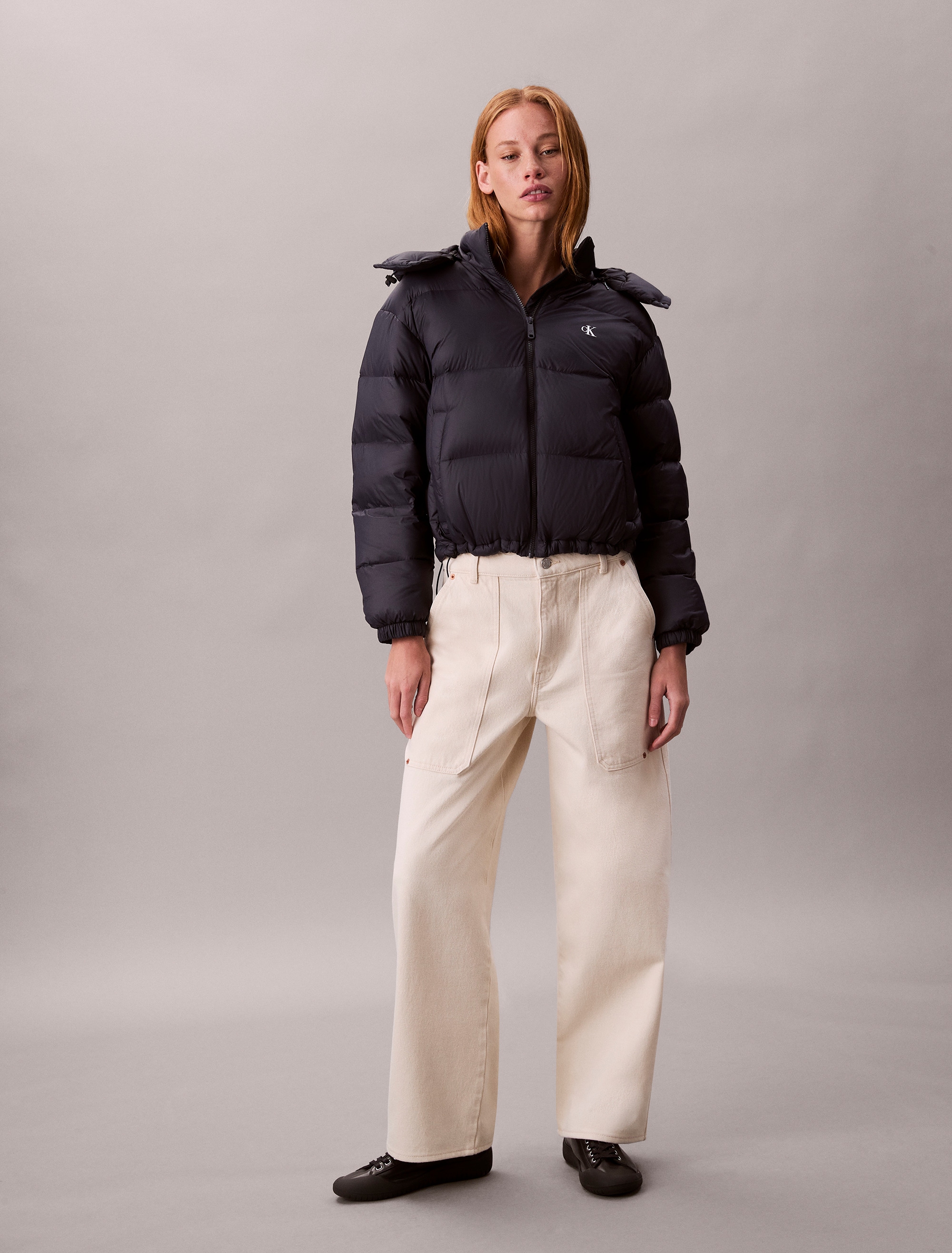 Calvin Klein Jeans Veste matelassée »ESSENTIAL MIDWEIGHT PUFFER JACKE« mit Kapuze Mit Rundhalsausschnitt, regular fit