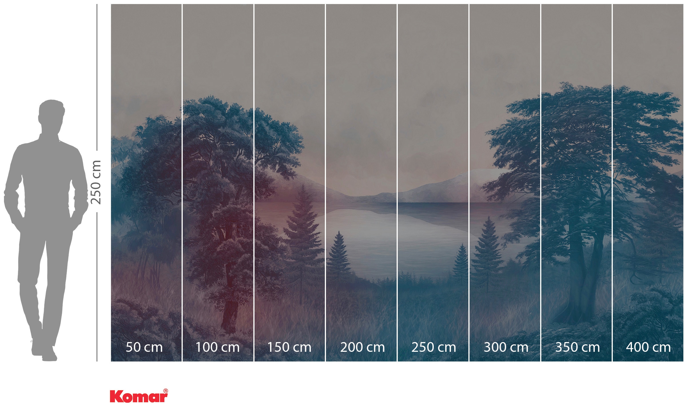 Komar Vliestapete »Digitaldruck Vlies - Forestland - Grösse 400 x 250 cm«, bedruckt, Wohnzimmer, Schlafzimmer
