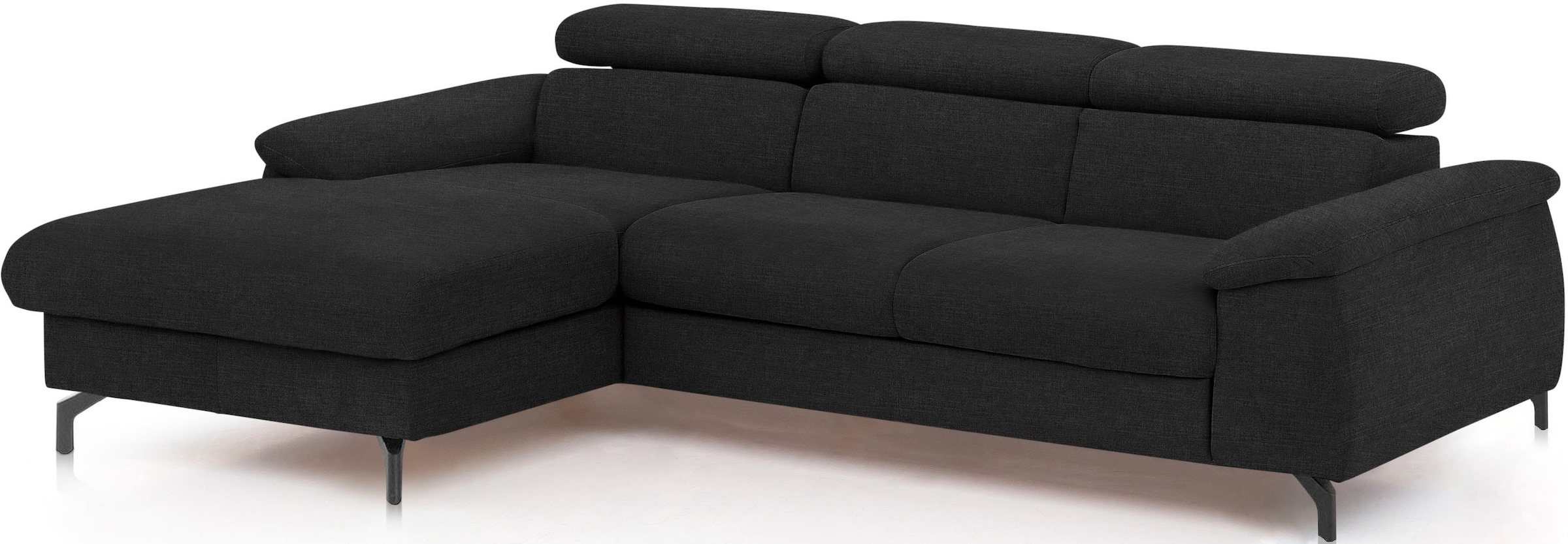COTTA Polstergarnitur »Komaris L-Form«, (Set), Set bestehend aus: Ecksofa mit Kopfteilverstellung & Hocker