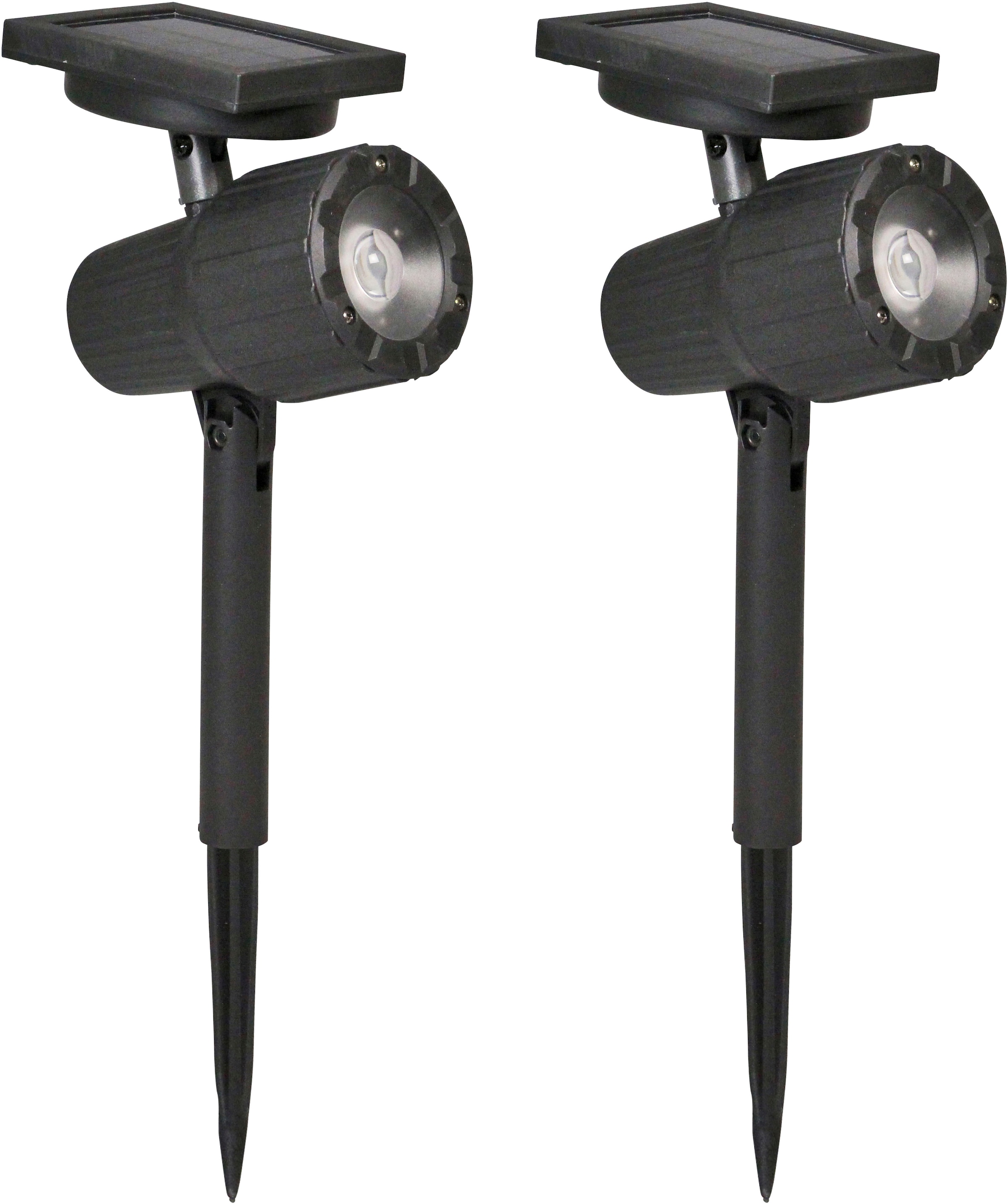 Image of LUXFORM Gartenstrahler "Solar-Erdspiessleuchte - Salamanca -2 St - 20 Lumen" LED-Modul 2 Stk. Einstellbarer Scheinwerfer und Solarpanel