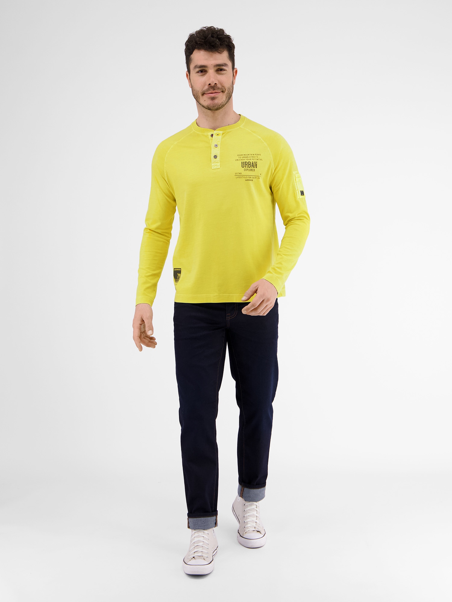 LERROS Langarmshirt »LERROS Longsleeve mit Serafinokragen«